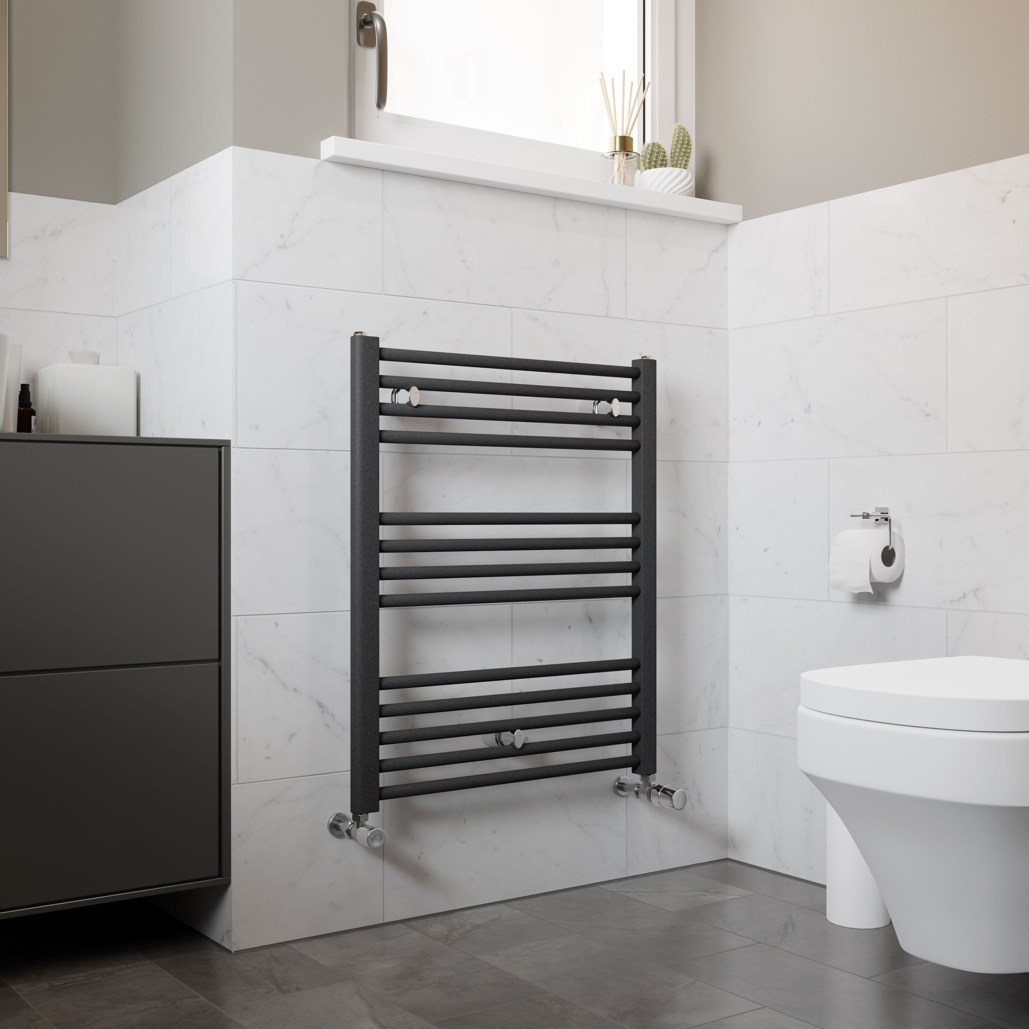 Ximax Joker Matt anthracite Vertical Designer Radiator, (W)600mm x (H)720mm
