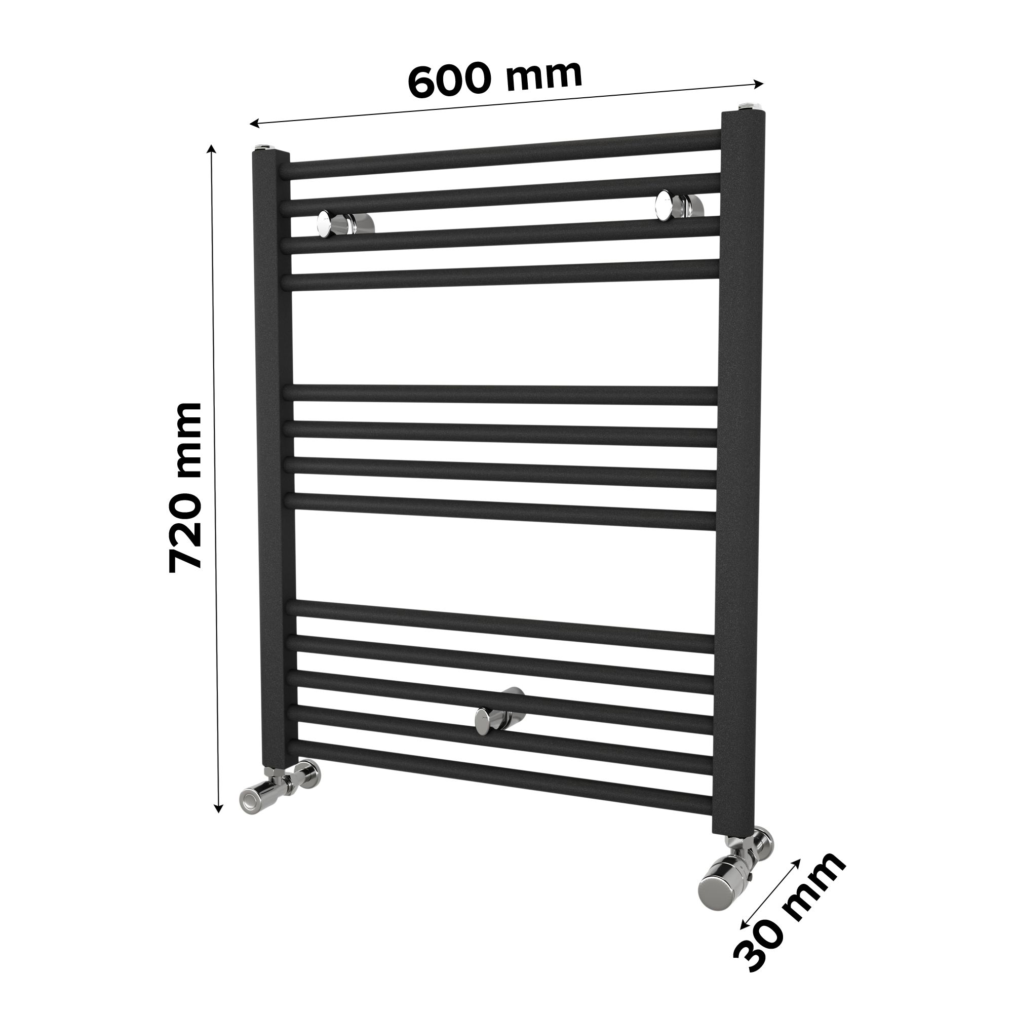 Ximax Joker Matt anthracite Vertical Designer Radiator, (W)600mm x (H)720mm