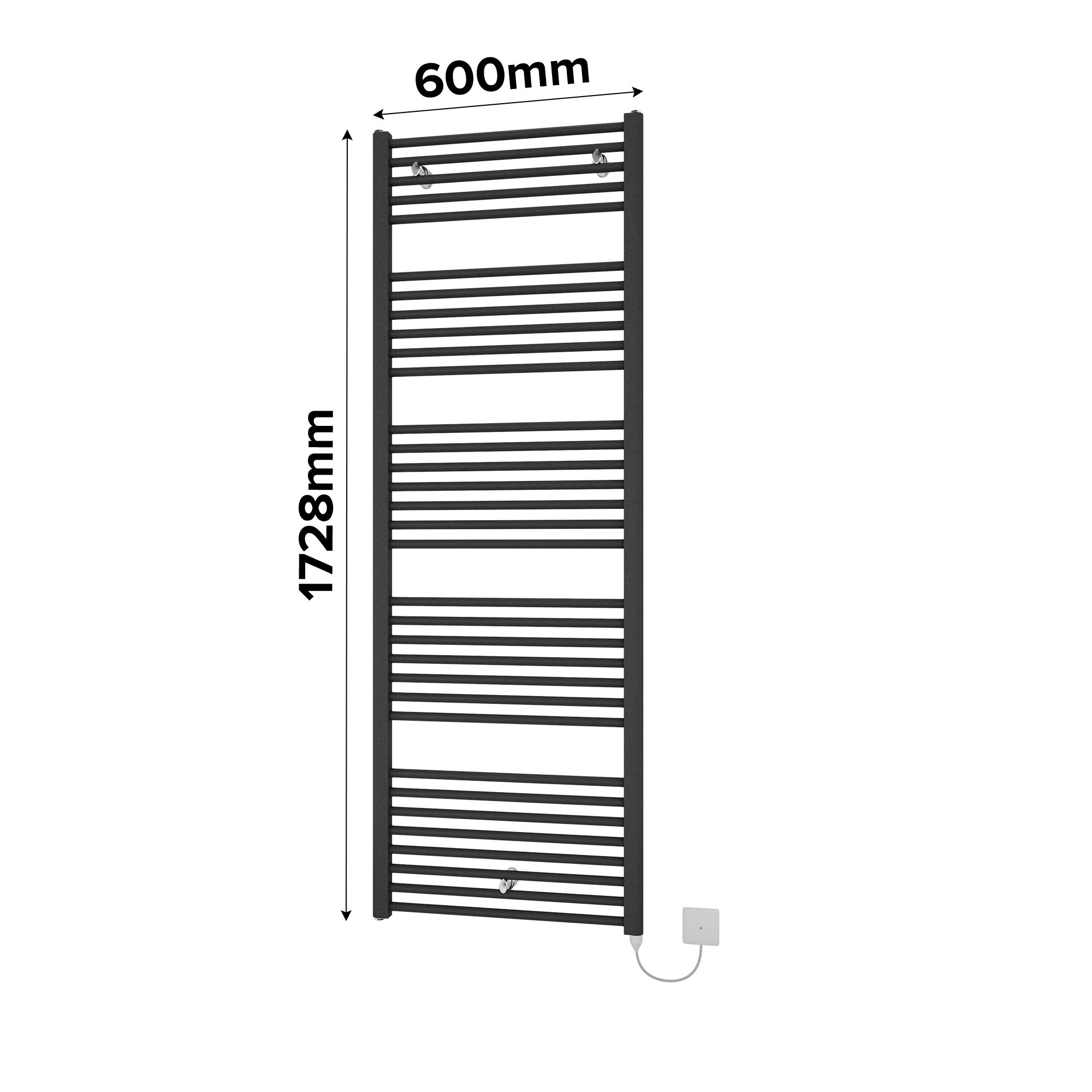 Ximax Joker Matt anthracite Vertical Electric designer Radiator, (W)600mm x (H)1728mm