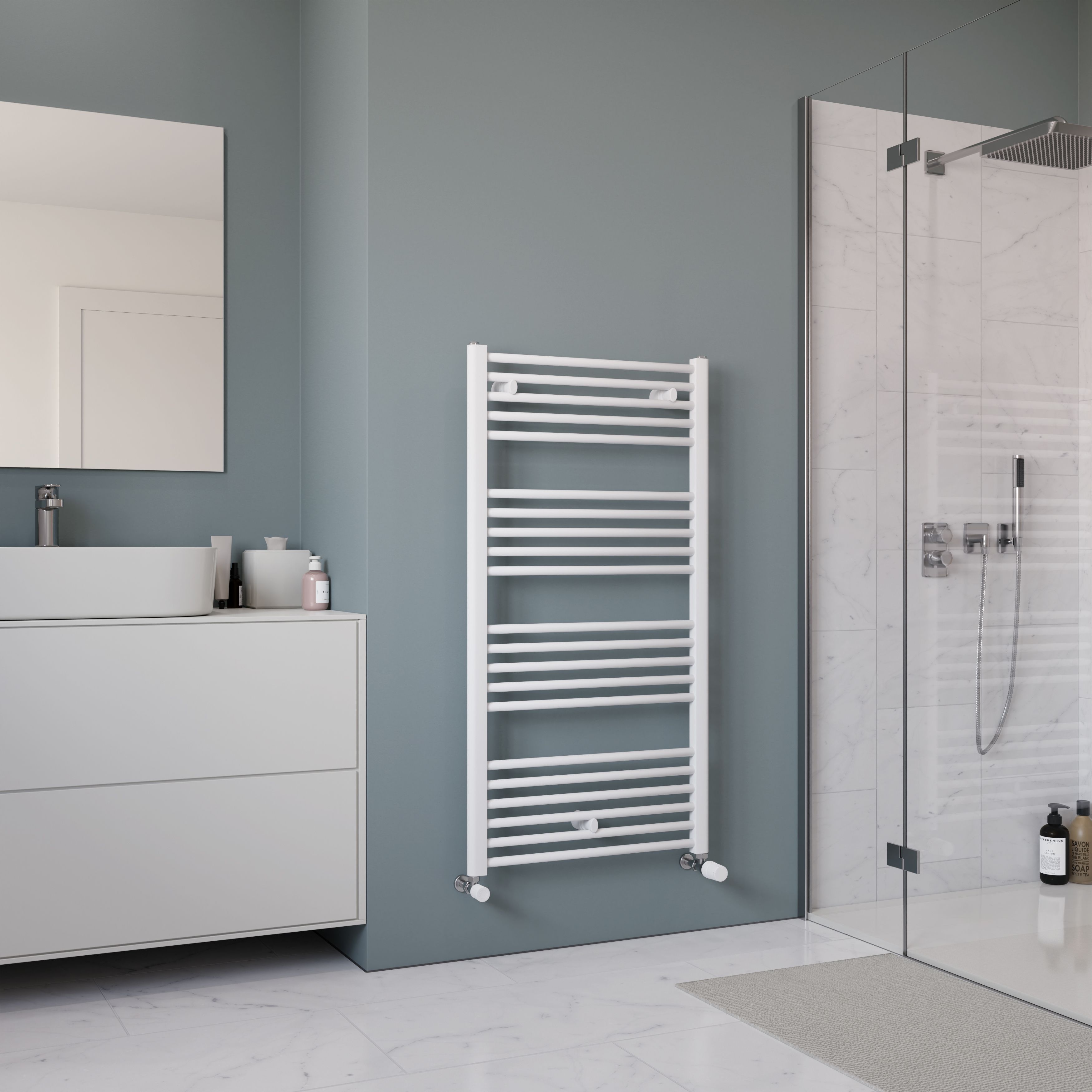 Ximax Joker Satin white Vertical Designer Radiator, (W)600mm x (H)1140mm