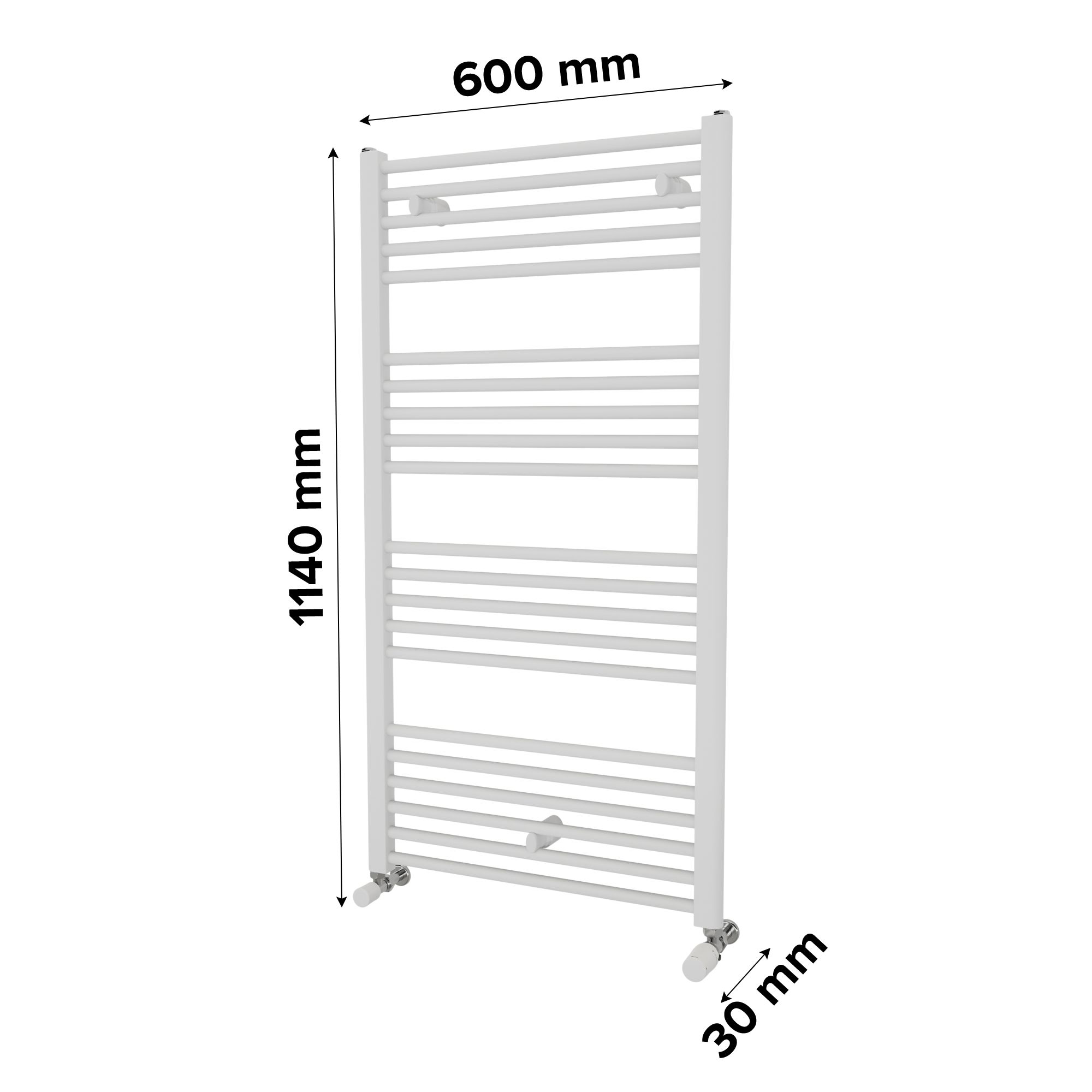Ximax Joker Satin white Vertical Designer Radiator, (W)600mm x (H)1140mm