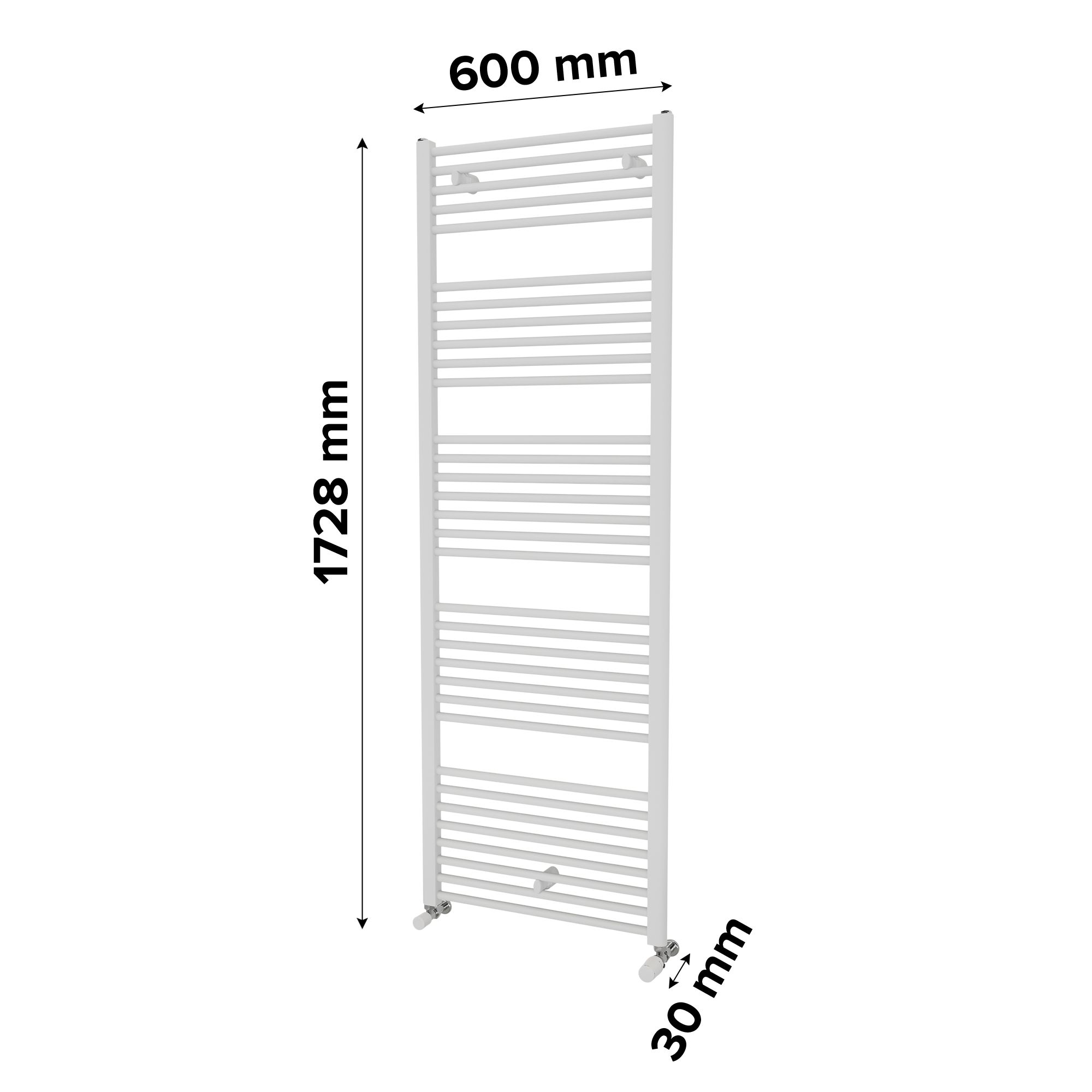 Ximax Joker Satin white Vertical Designer Radiator, (W)600mm x (H)1728mm