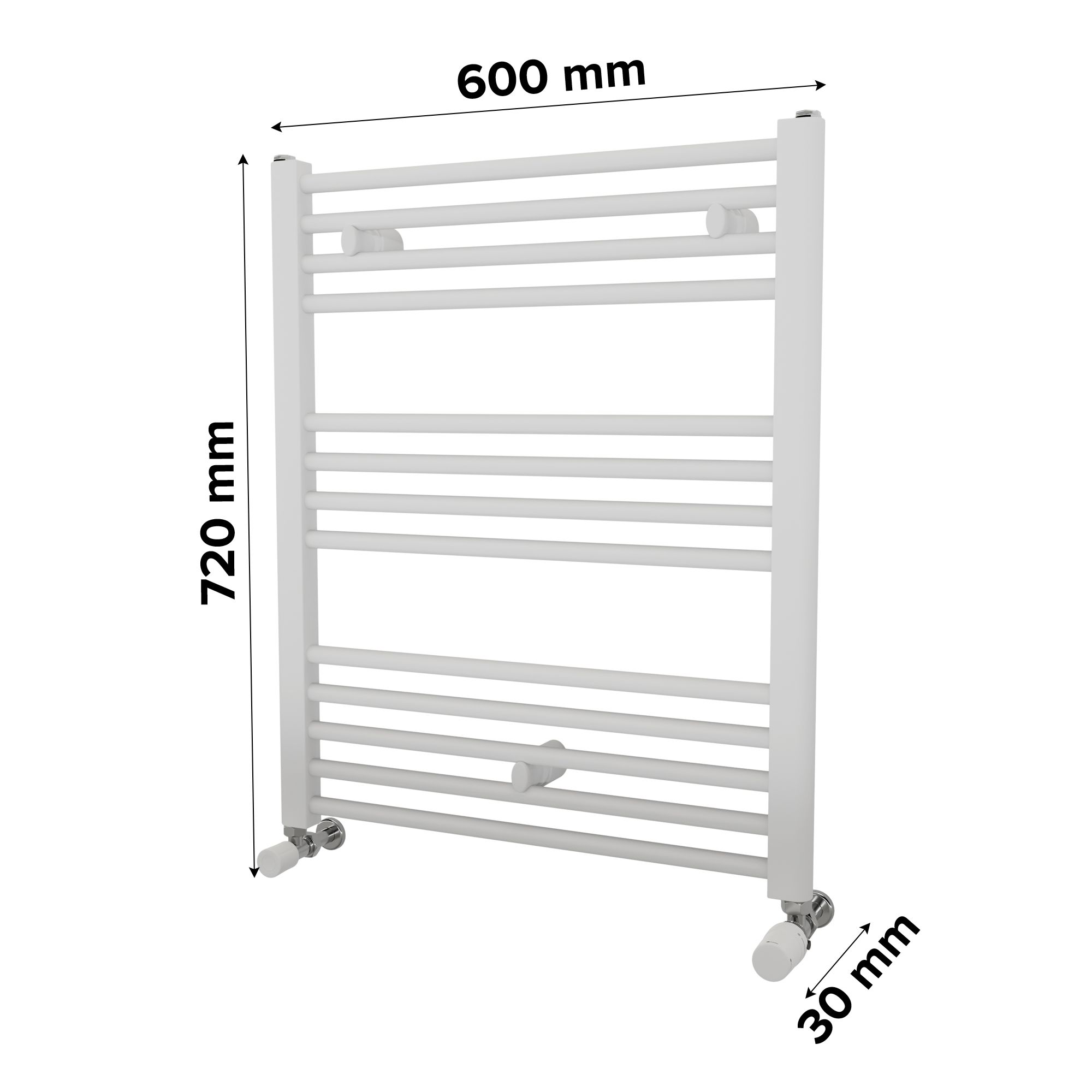Ximax Joker Satin white Vertical Designer Radiator, (W)600mm x (H)720mm