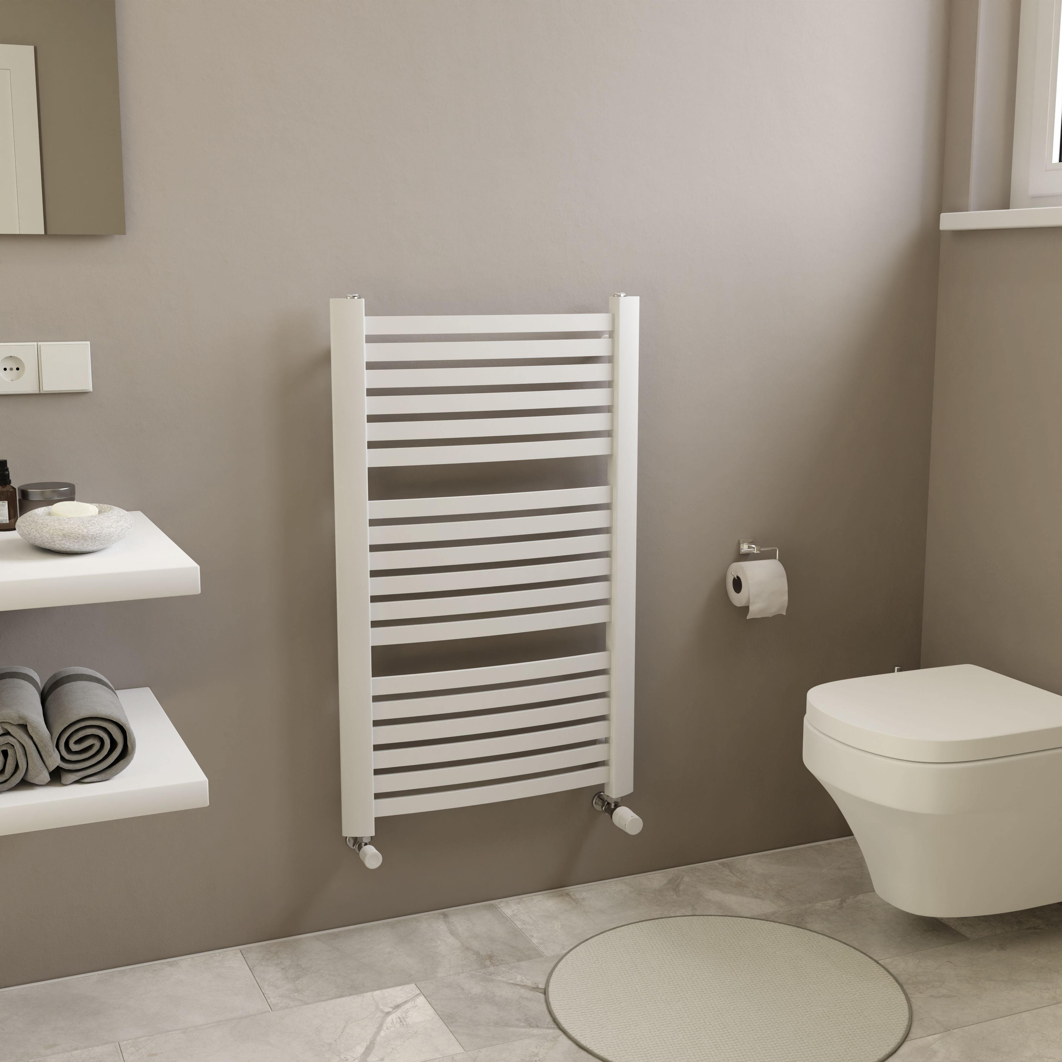 Ximax K4 K4945580W White Gas Vertical Designer 1591BTU Radiator, (W)580mm x (H)945mm