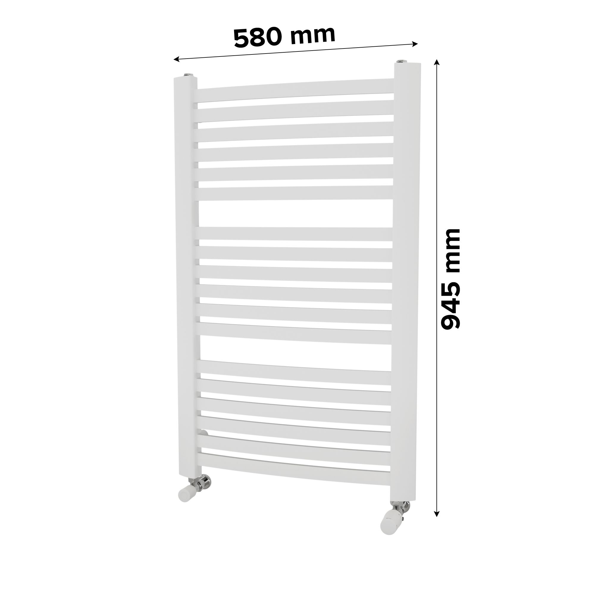 Ximax K4 K4945580W White Gas Vertical Designer 1591BTU Radiator, (W)580mm x (H)945mm