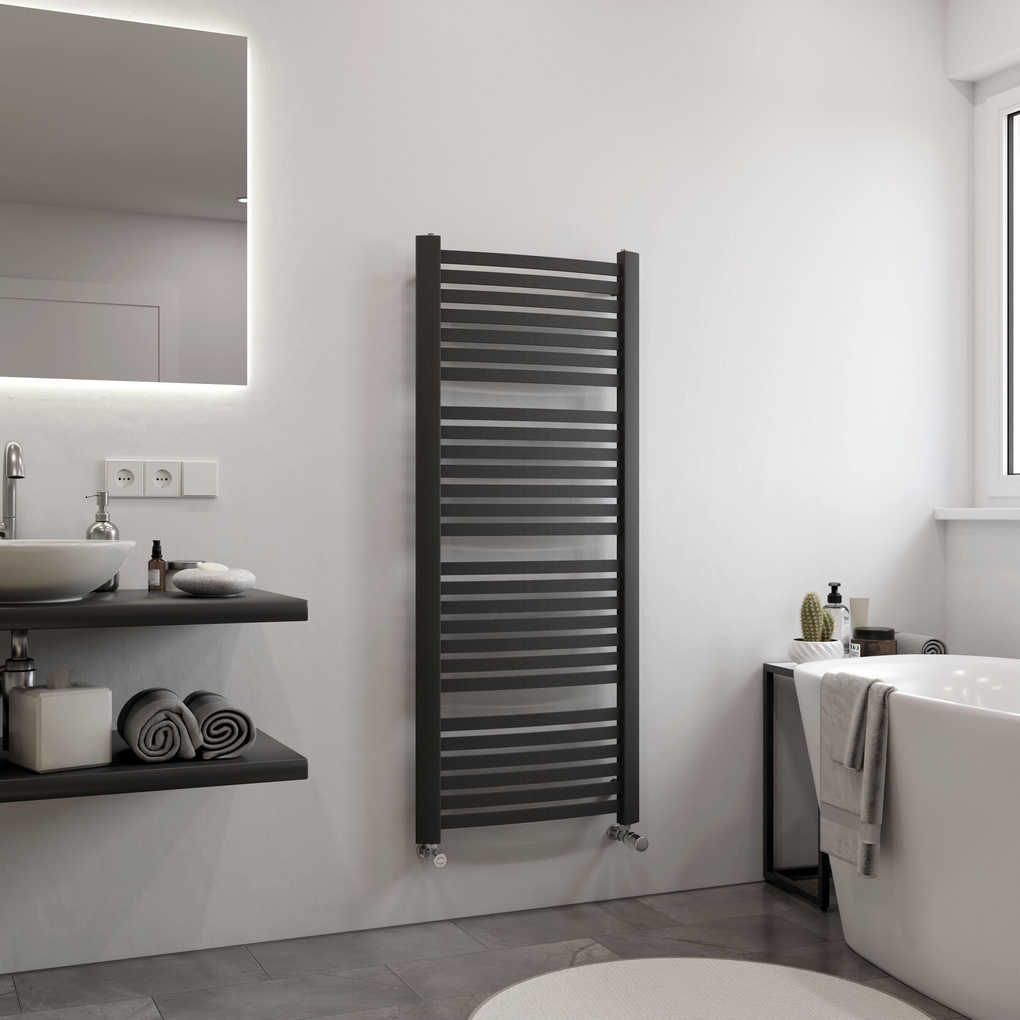 Ximax K4 Matt anthracite Vertical Designer Radiator, (W)580mm x (H)1395mm