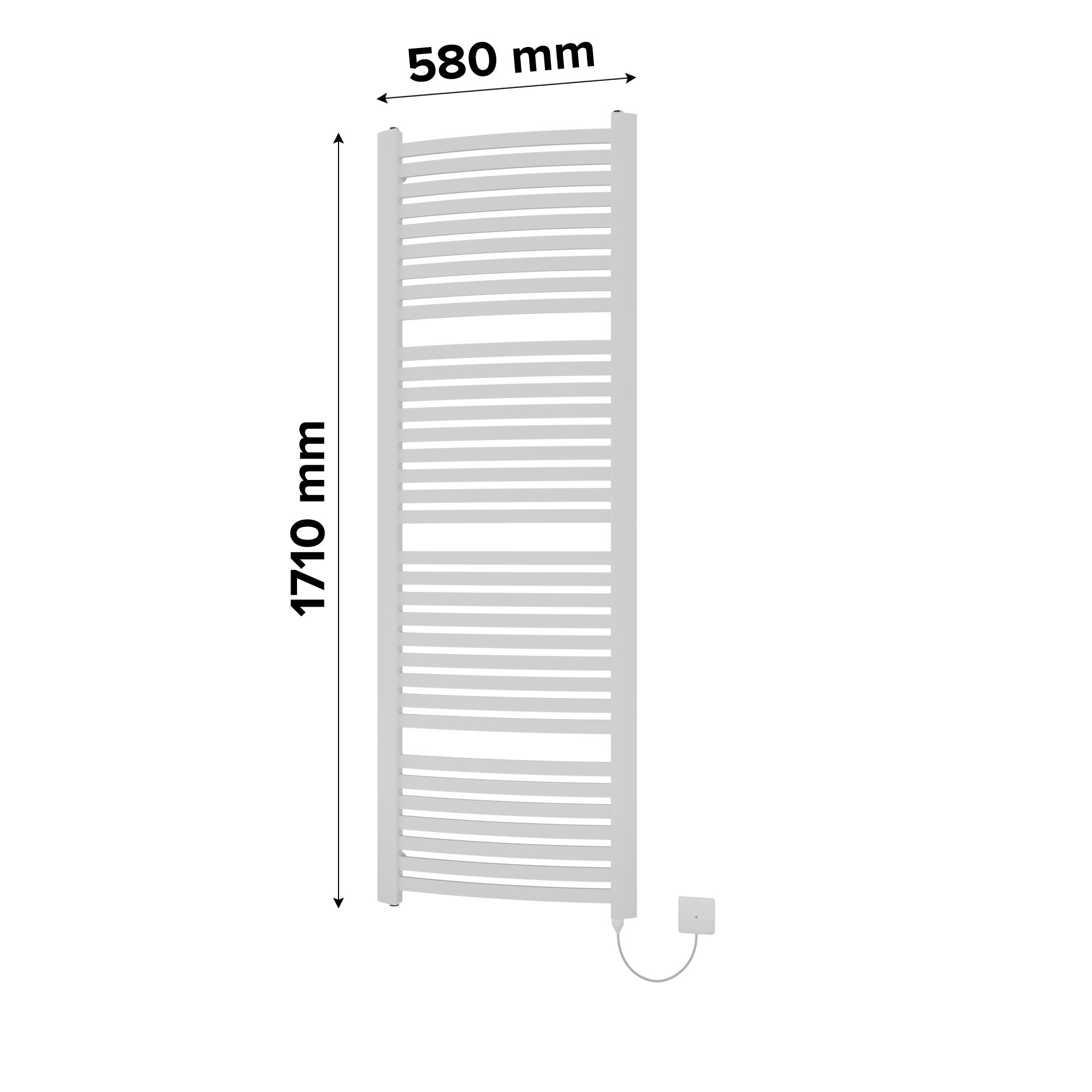 Ximax K4 Satin white Vertical Electric designer Radiator, (W)580mm x (H)1710mm