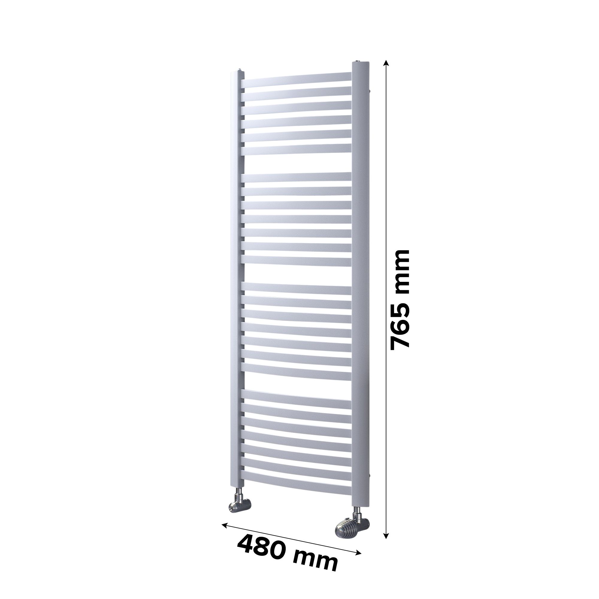 Ximax K4, White Vertical Curved Towel radiator (W)480mm x (H)765mm