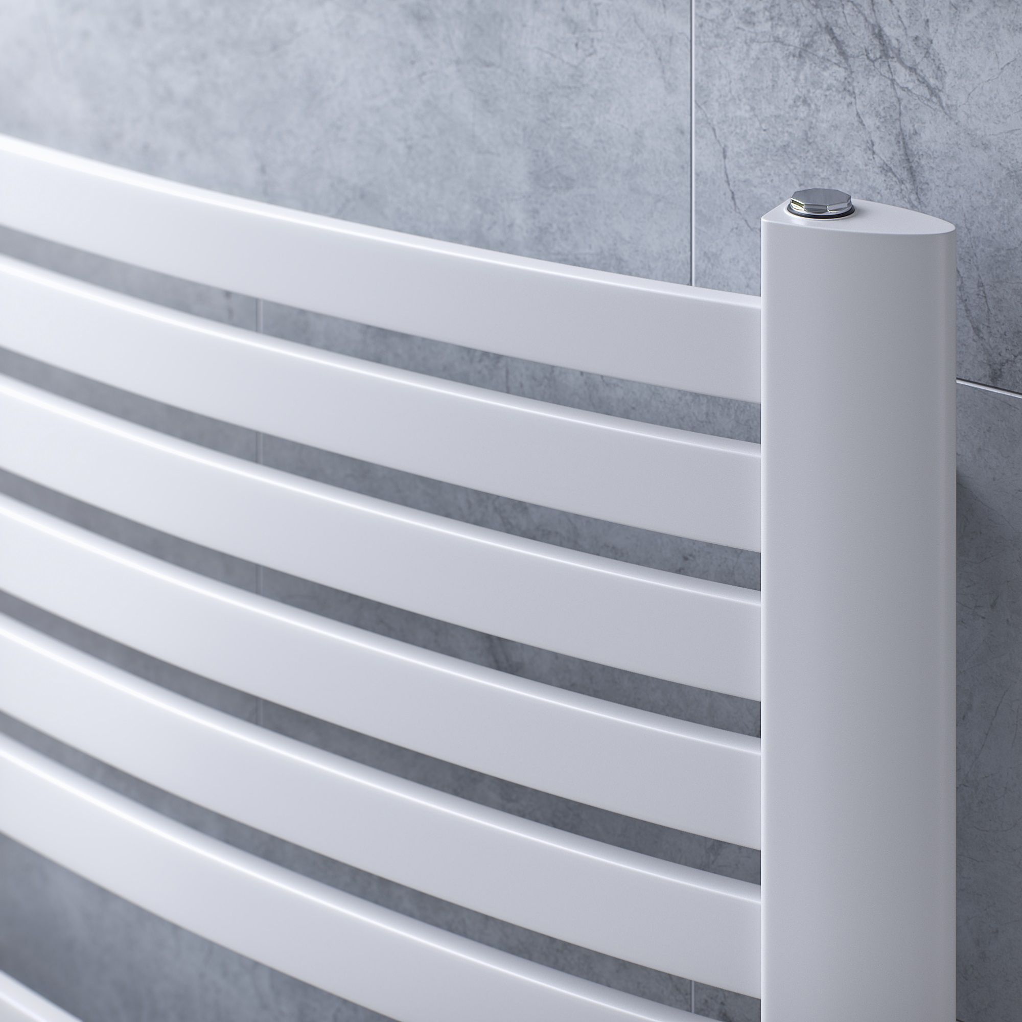 Ximax K4, White Vertical Curved Towel radiator (W)480mm x (H)765mm