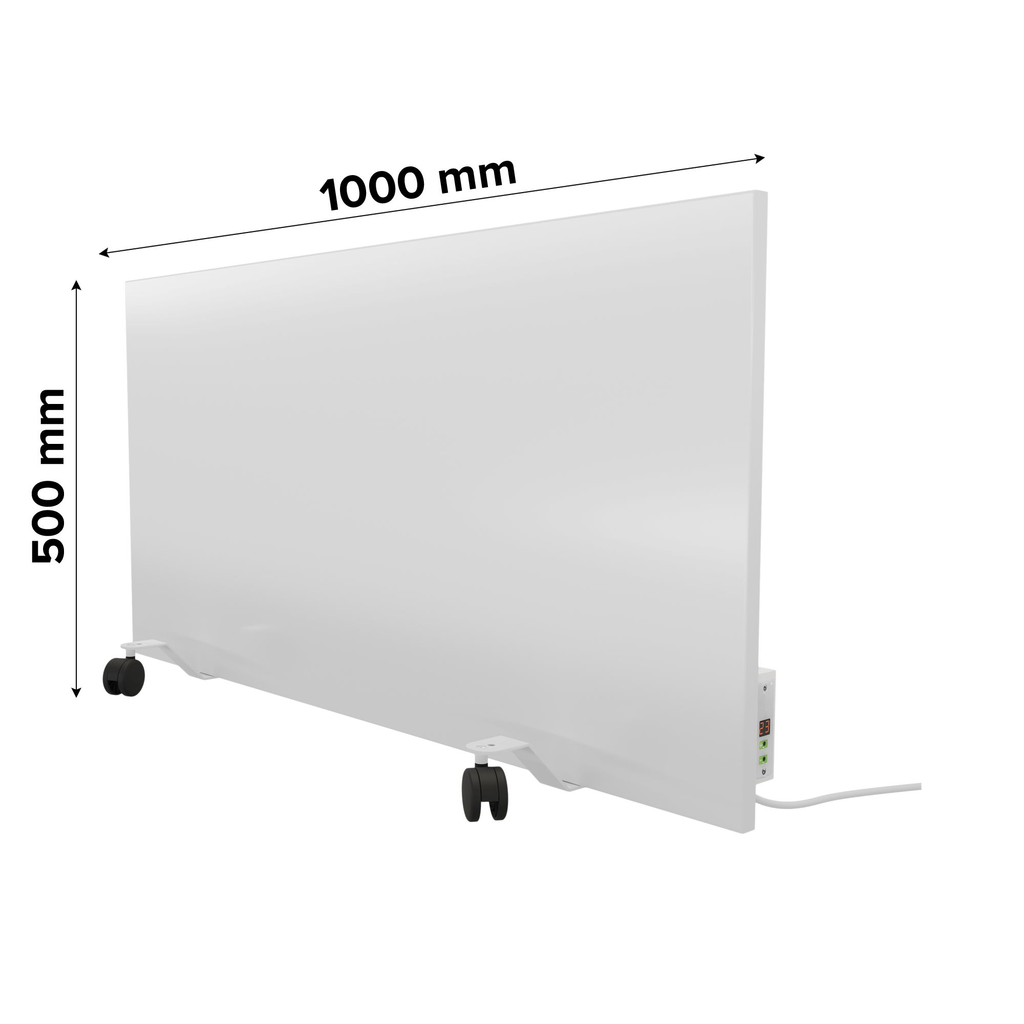 Ximax Matt white Horizontal Electric designer Radiator, (W)1000mm x (H)500mm