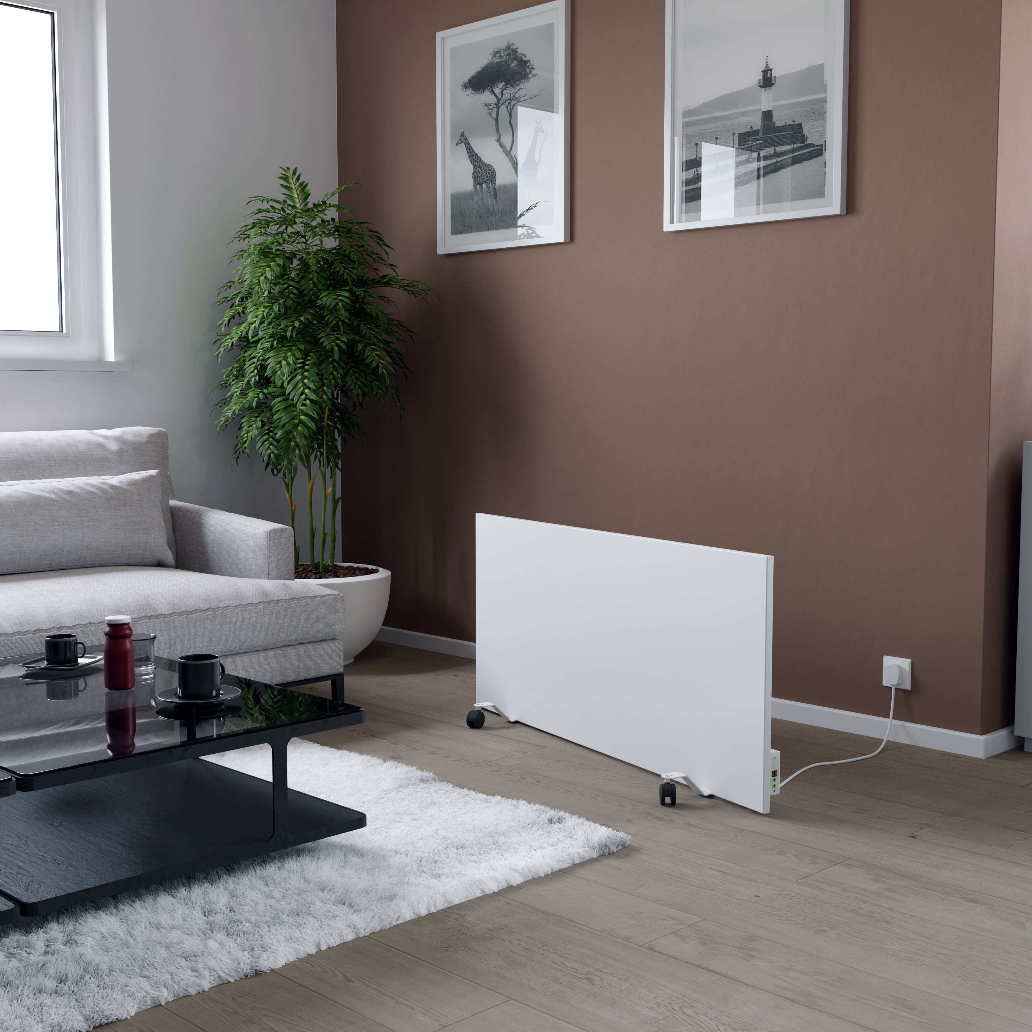 Ximax Matt white Horizontal Electric designer Radiator, (W)1200mm x (H)535mm