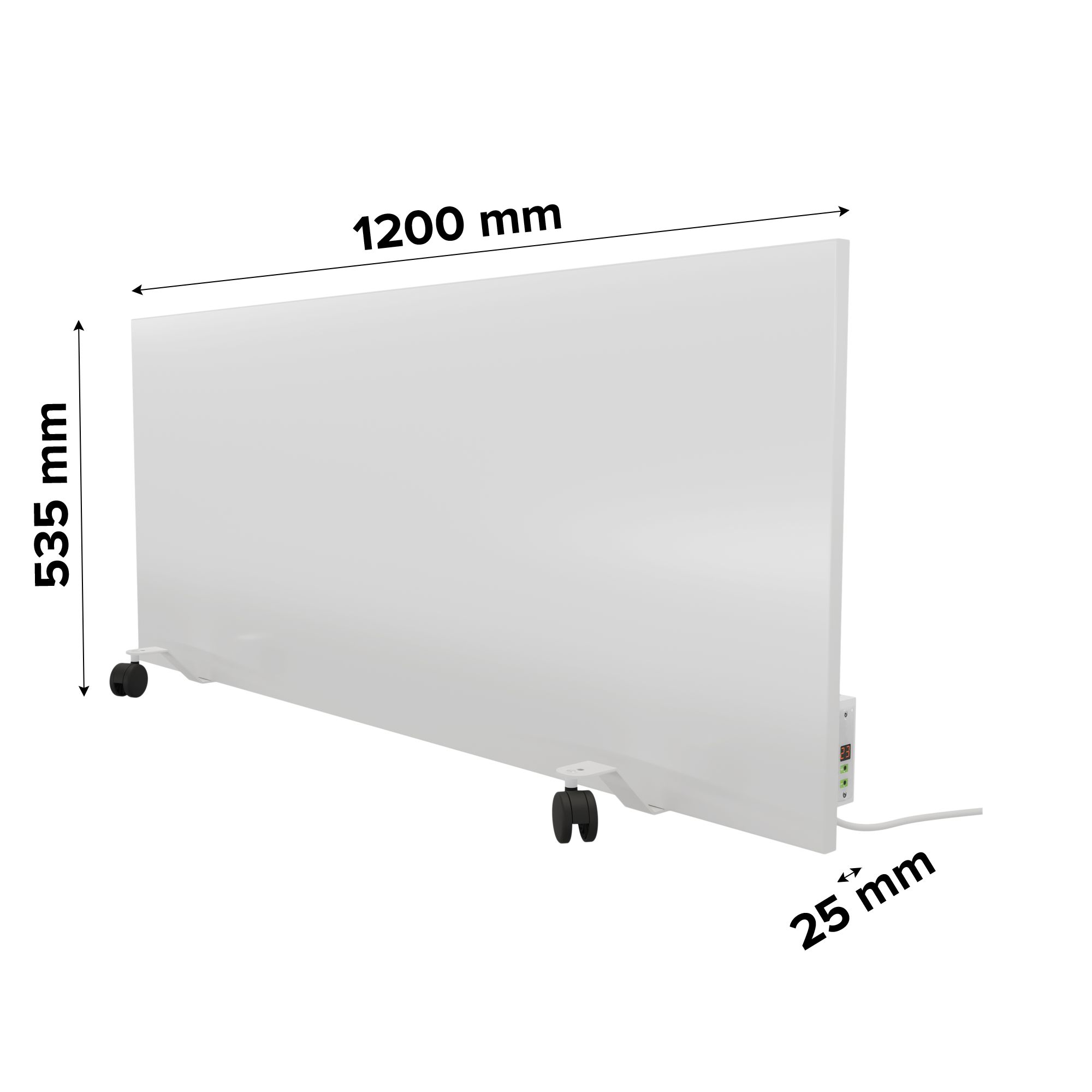 Ximax Matt white Horizontal Electric designer Radiator, (W)1200mm x (H)535mm