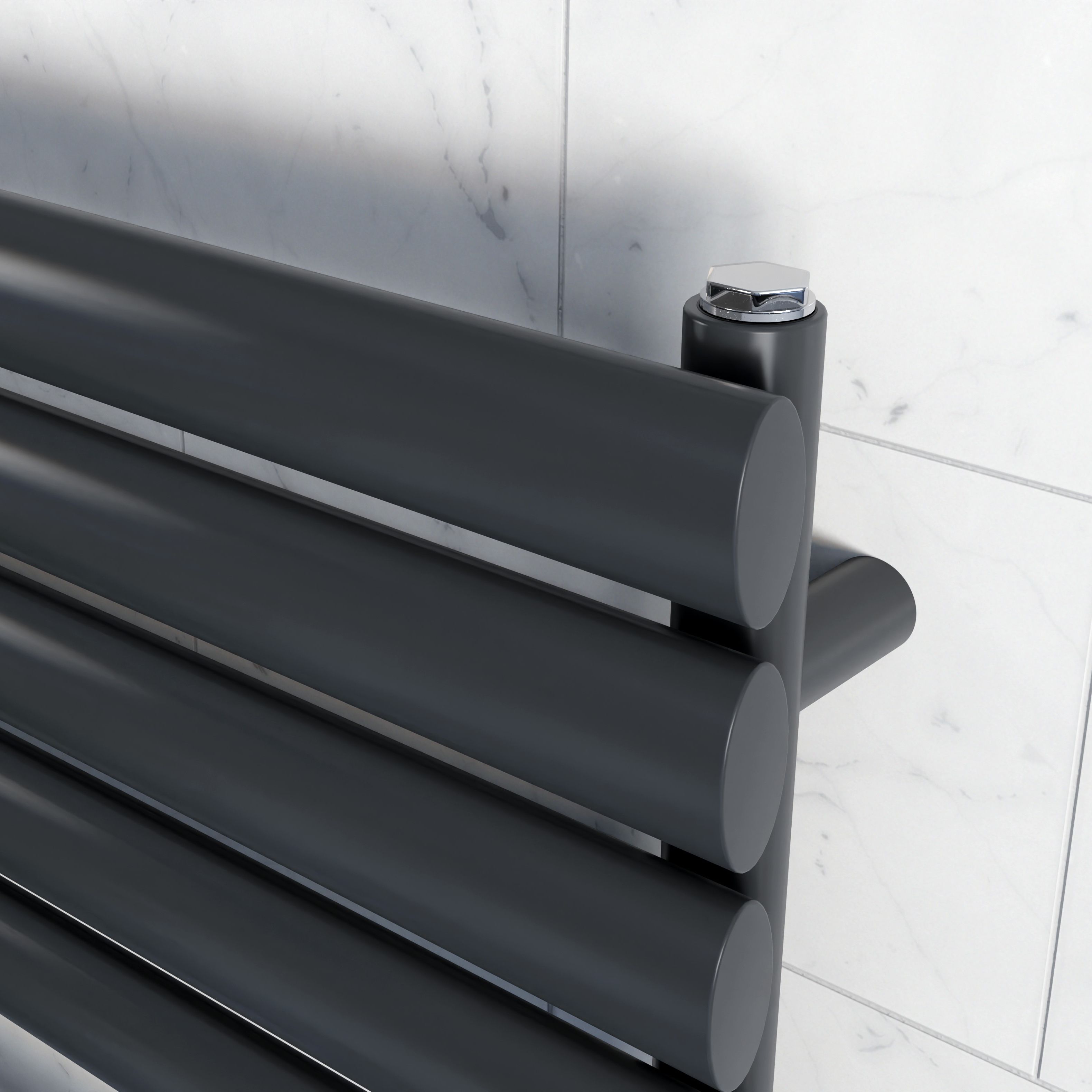 Ximax Nestor Satin anthracite Vertical Designer Radiator, (W)600mm x (H)1570mm