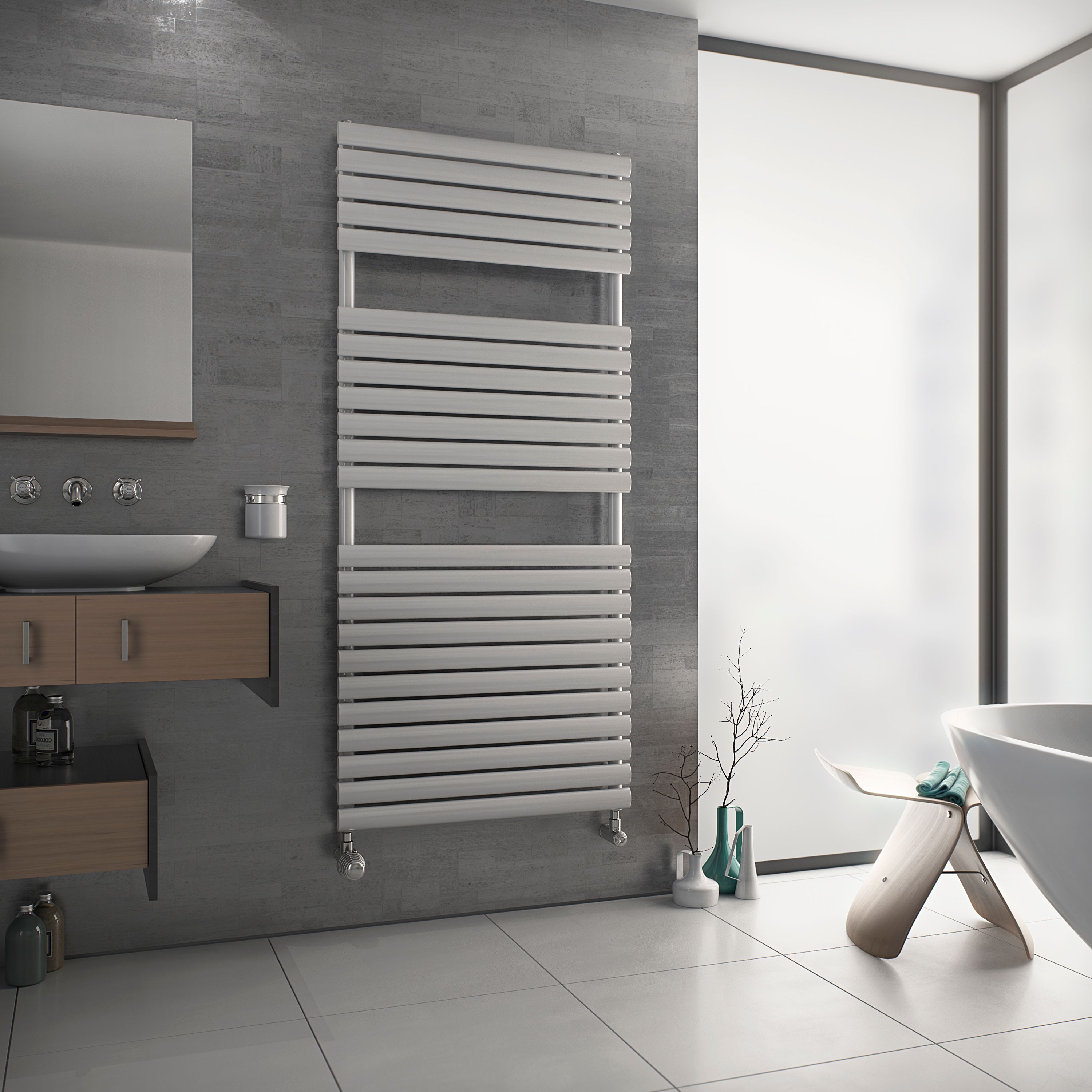 Ximax Nestor White Towel warmer (W)600mm x (H)1512mm