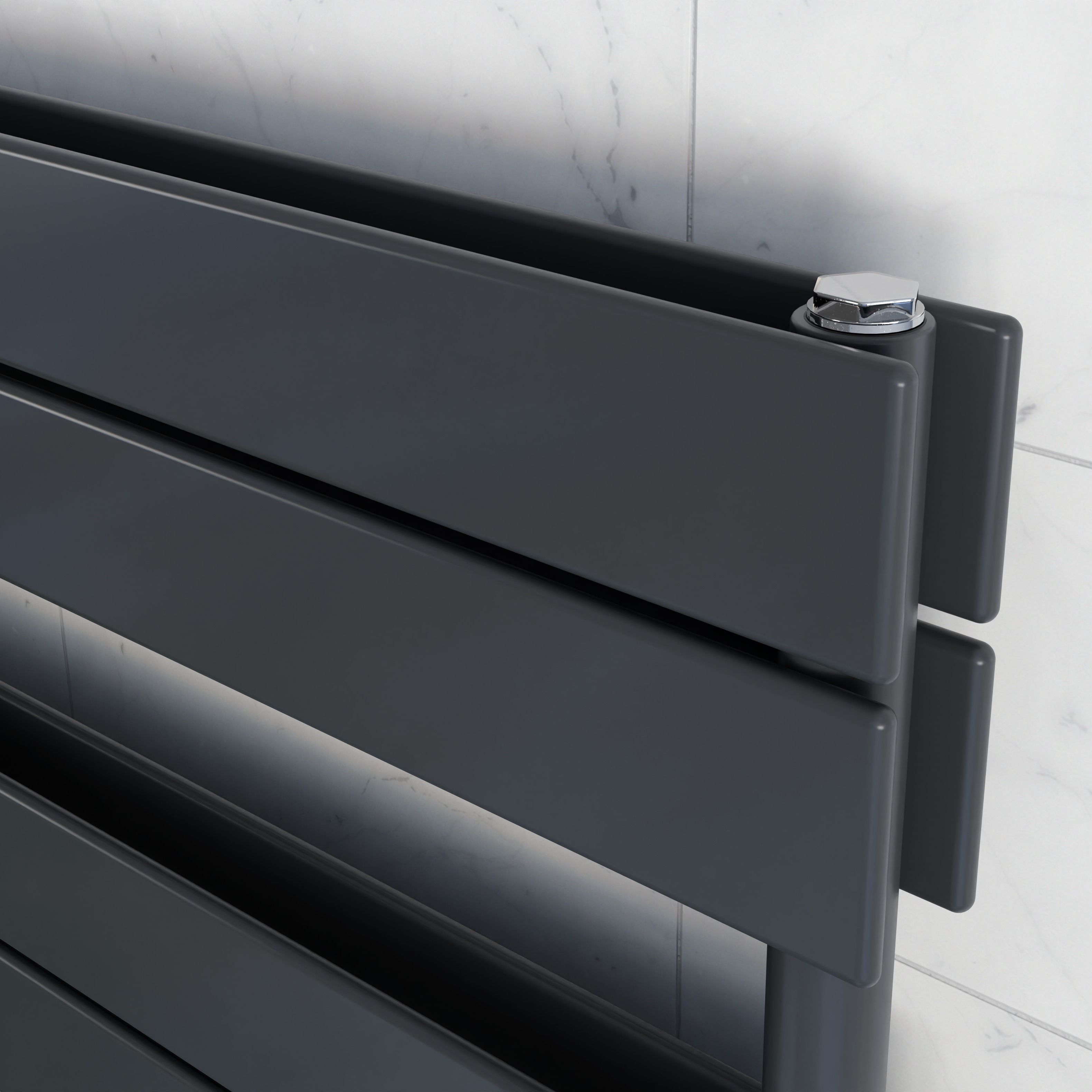 Ximax P2 Duplex, Anthracite Vertical Flat Towel radiator (W)600mm x (H)1420mm
