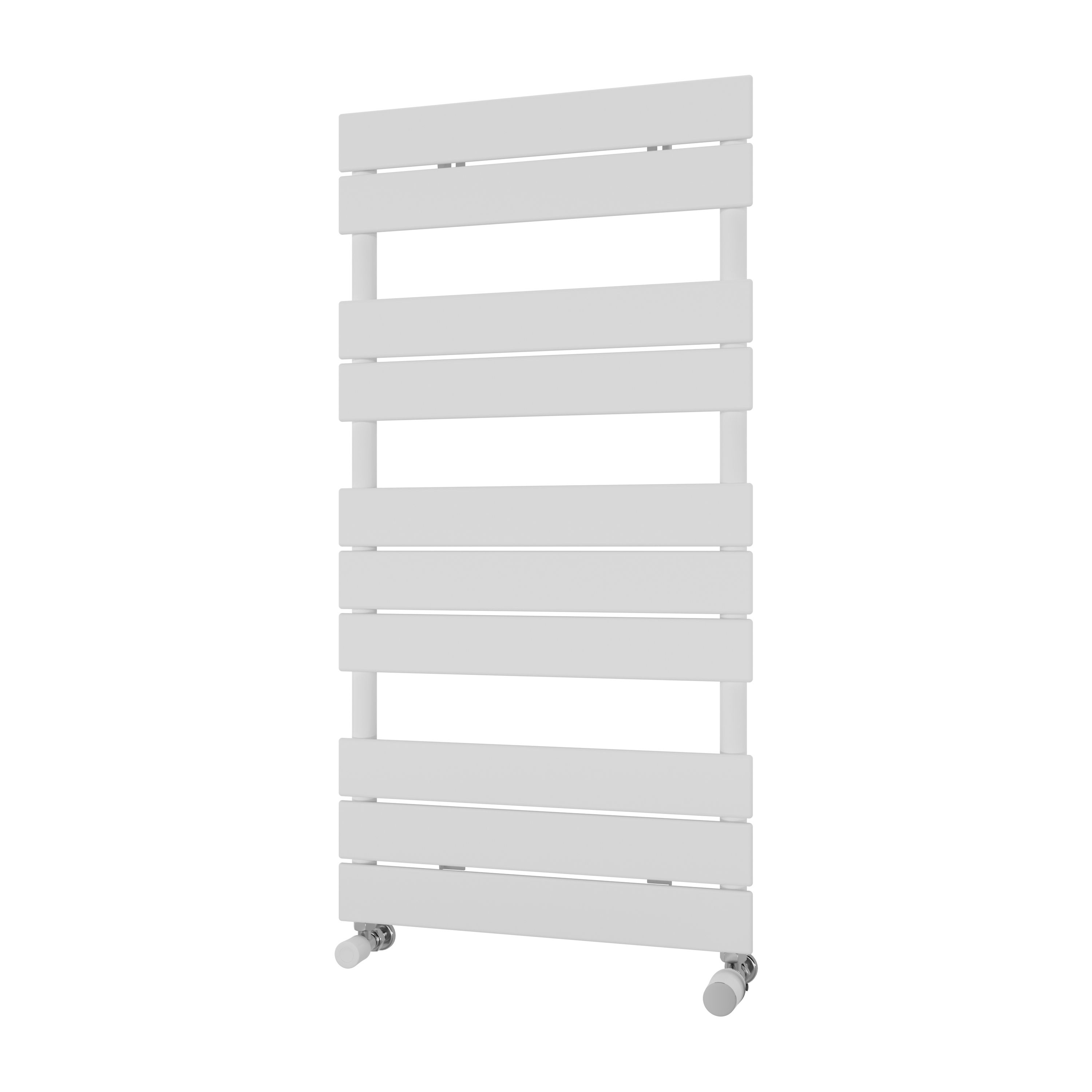 Ximax P2 Satin white Vertical Designer towel warmer Radiator, (W)500mm x (H)970mm