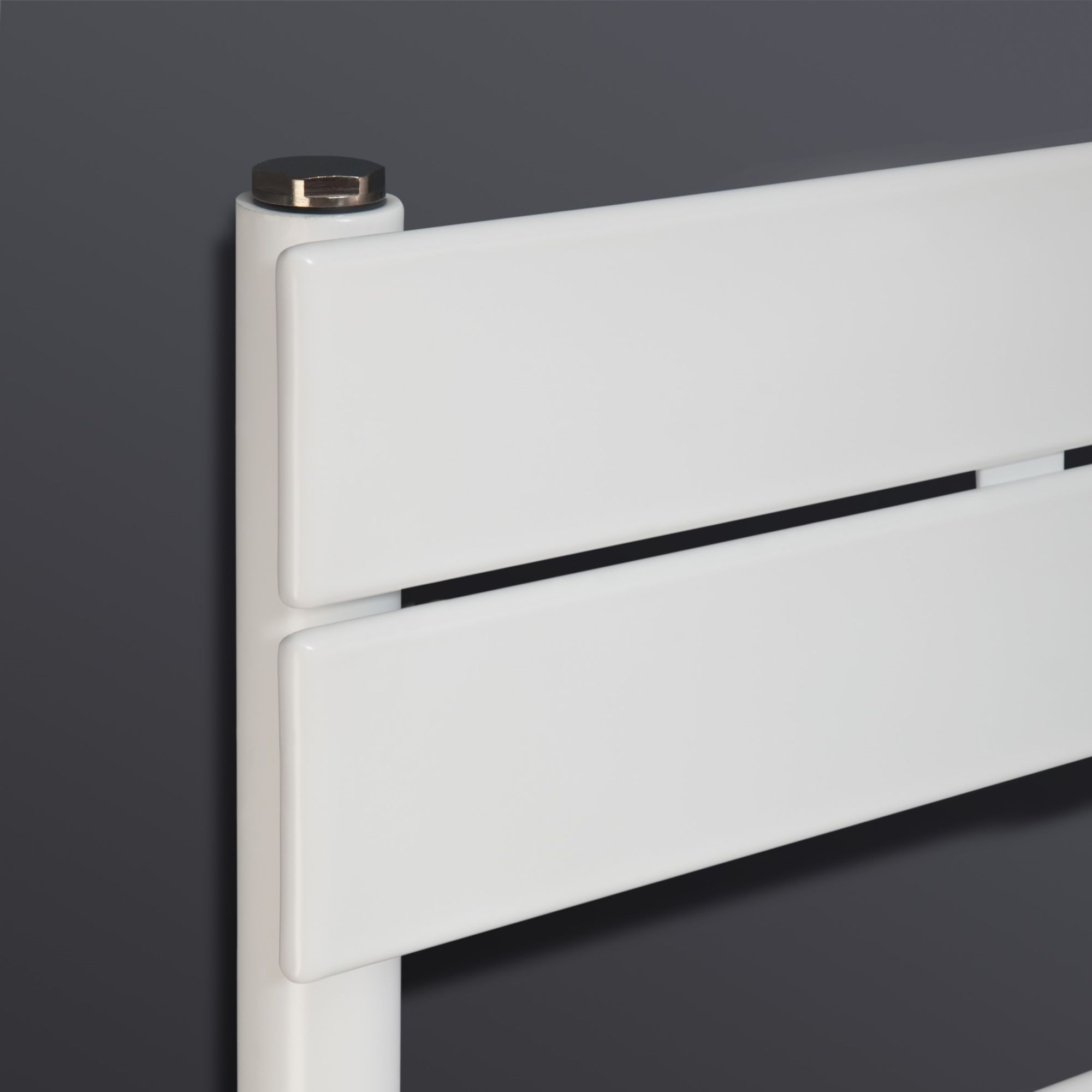 Ximax P2 Satin white Vertical Designer towel warmer Radiator, (W)500mm x (H)970mm