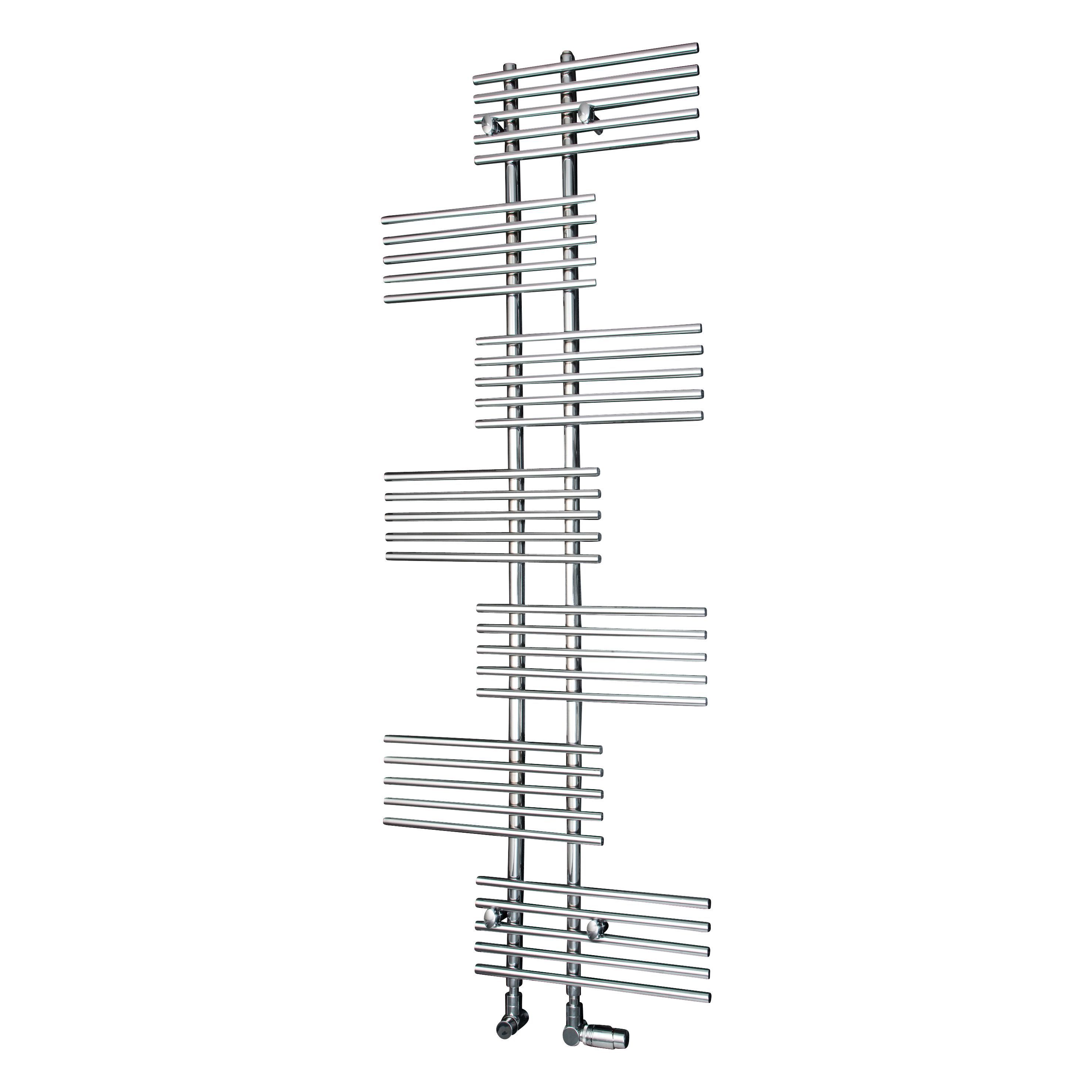 Ximax Parallel-Rail Chrome effect Towel warmer (W)650mm x (H)1762mm