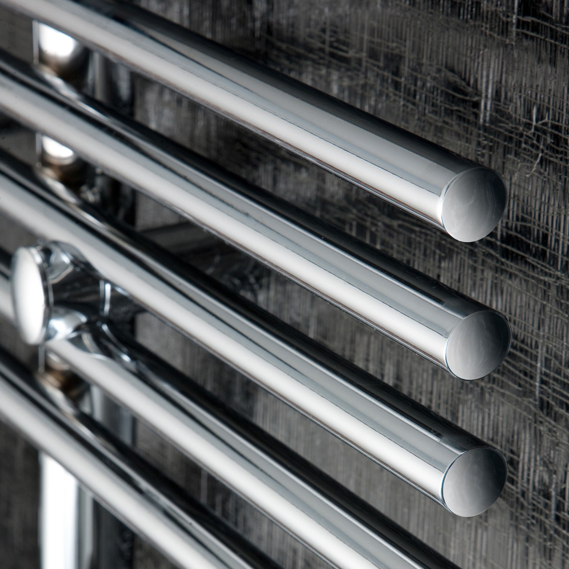 Ximax Parallel-Rail Chrome effect Towel warmer (W)650mm x (H)1762mm