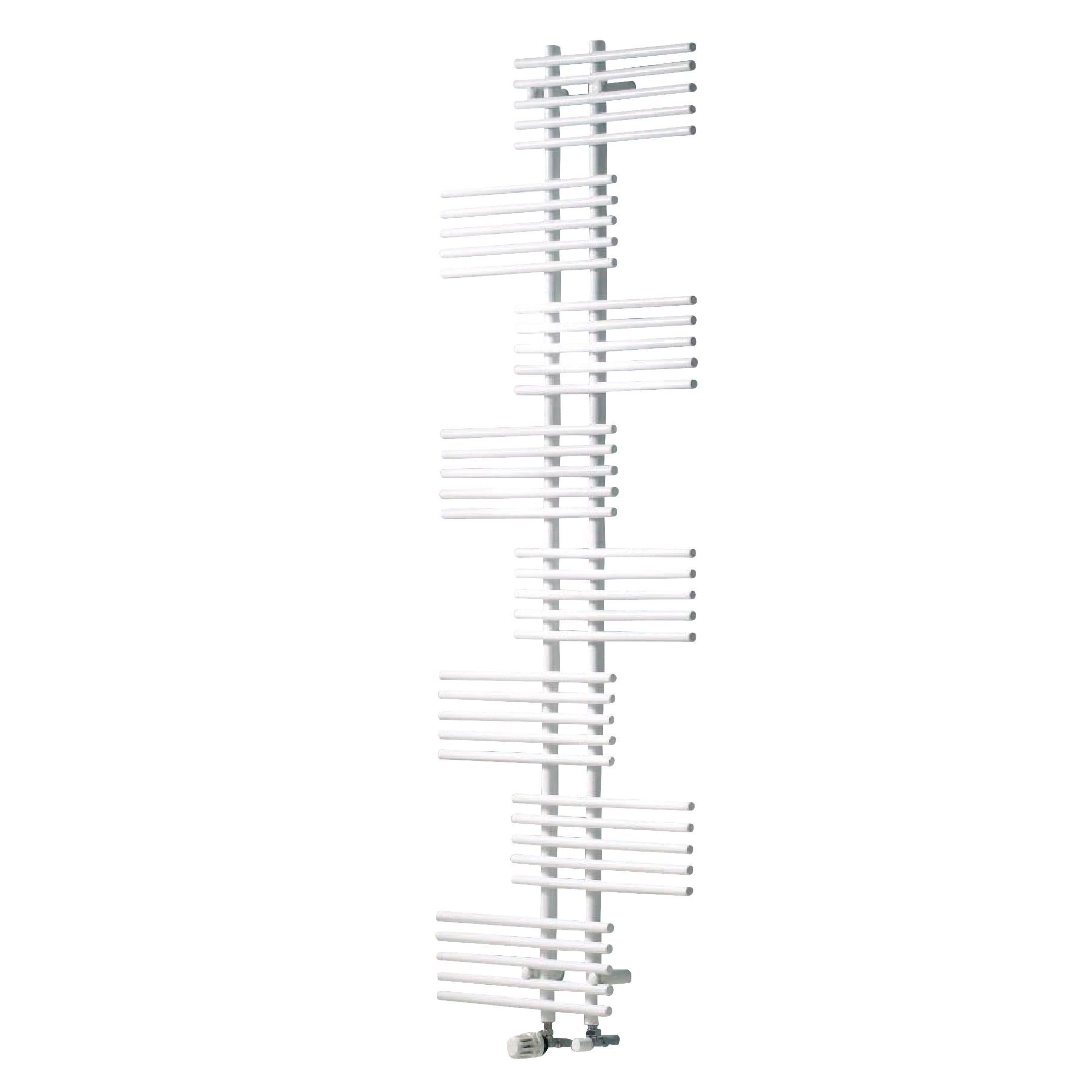 Ximax Parallel-Rail White Towel warmer (W)650mm x (H)1760mm