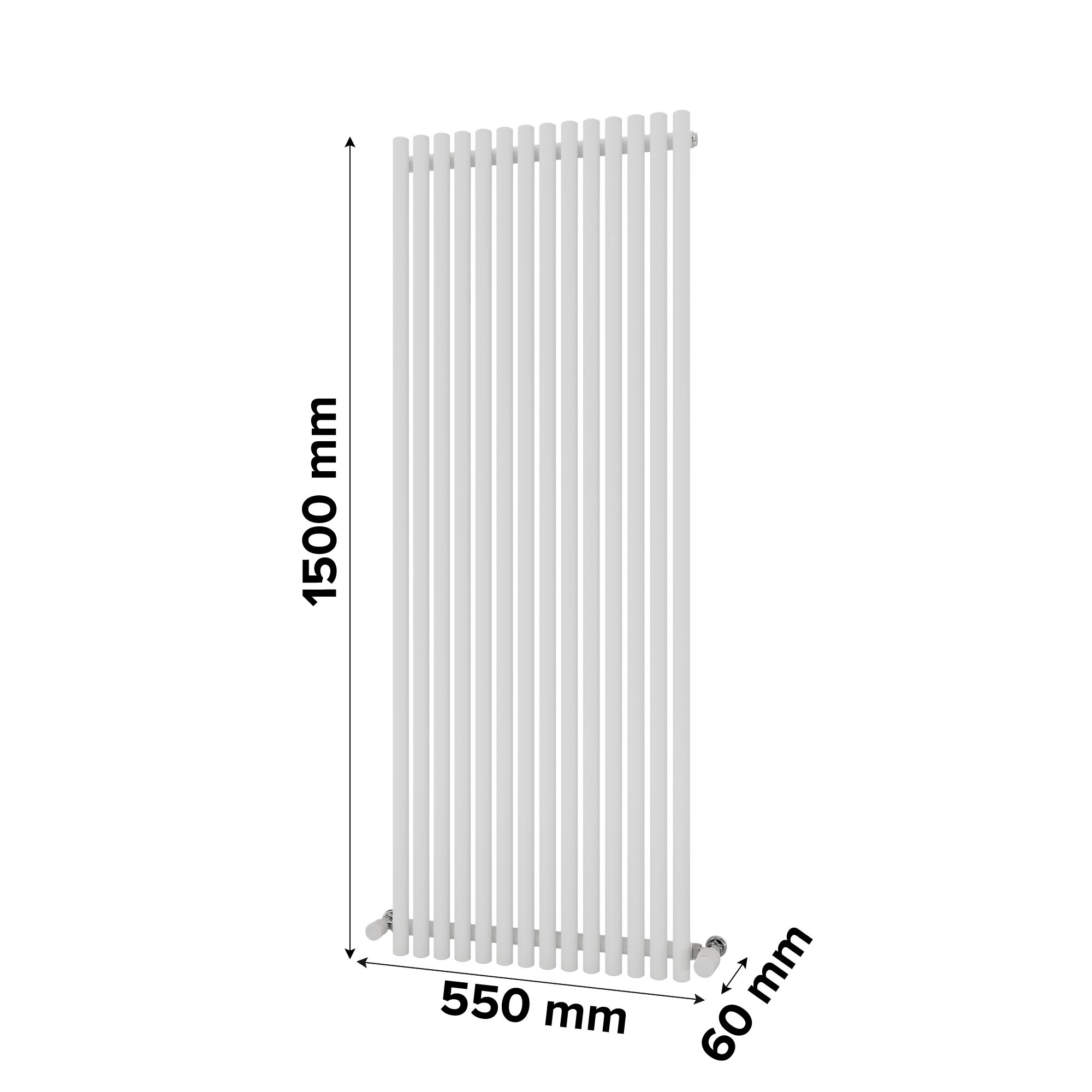 Ximax Supra Satin white Vertical Designer Radiator, (W)550mm x (H)1500mm