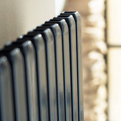 Ximax Supra Square Anthracite Vertical Radiator, (W)470mm x (H)1800mm