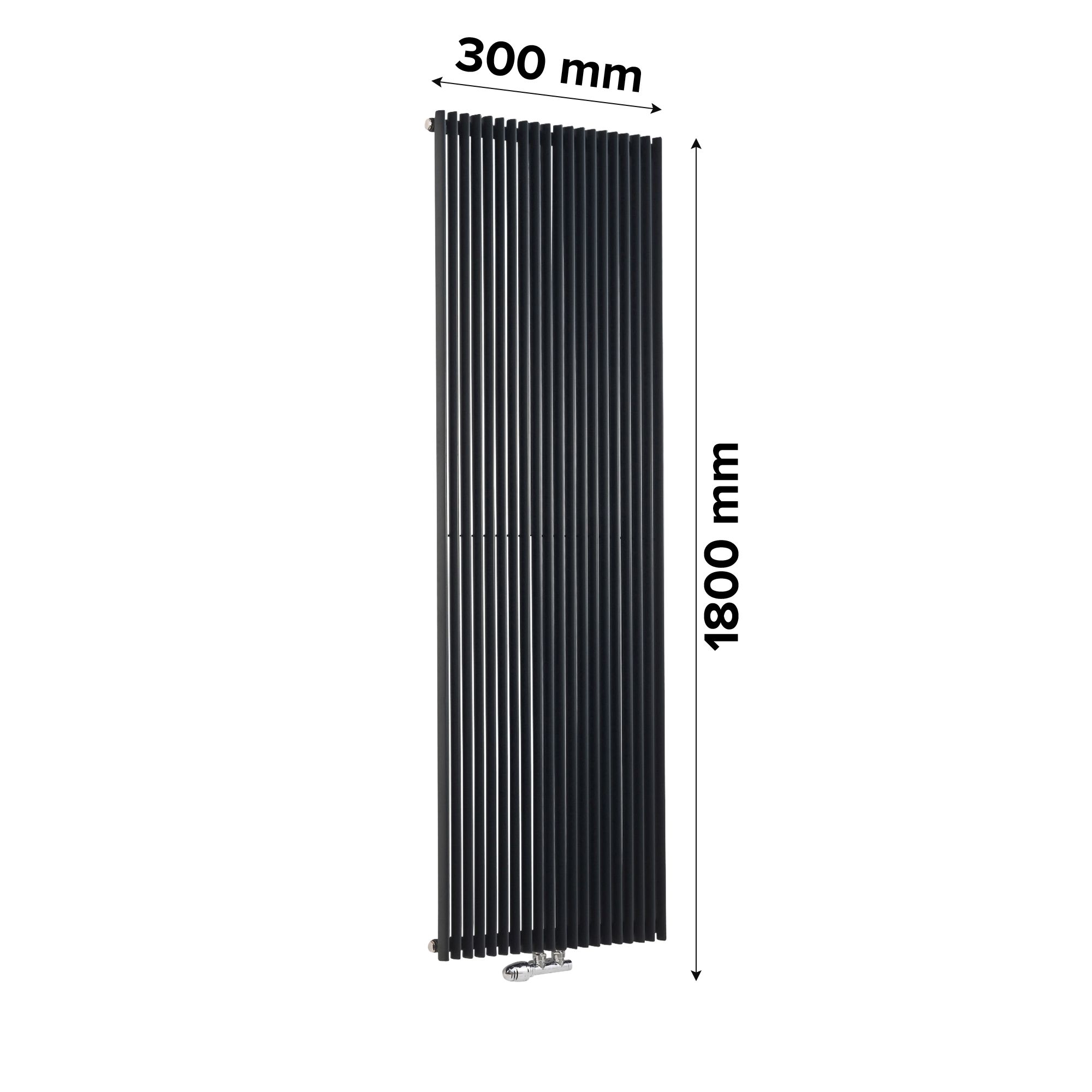 Ximax Triton Anthracite Vertical Designer Radiator, (W)300mm x (H)1800mm