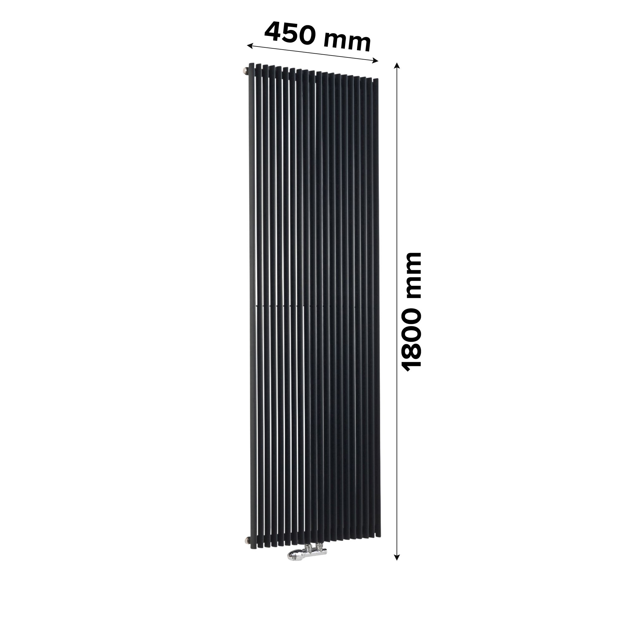 Ximax Triton Anthracite Vertical Designer Radiator, (W)450mm x (H)1800mm