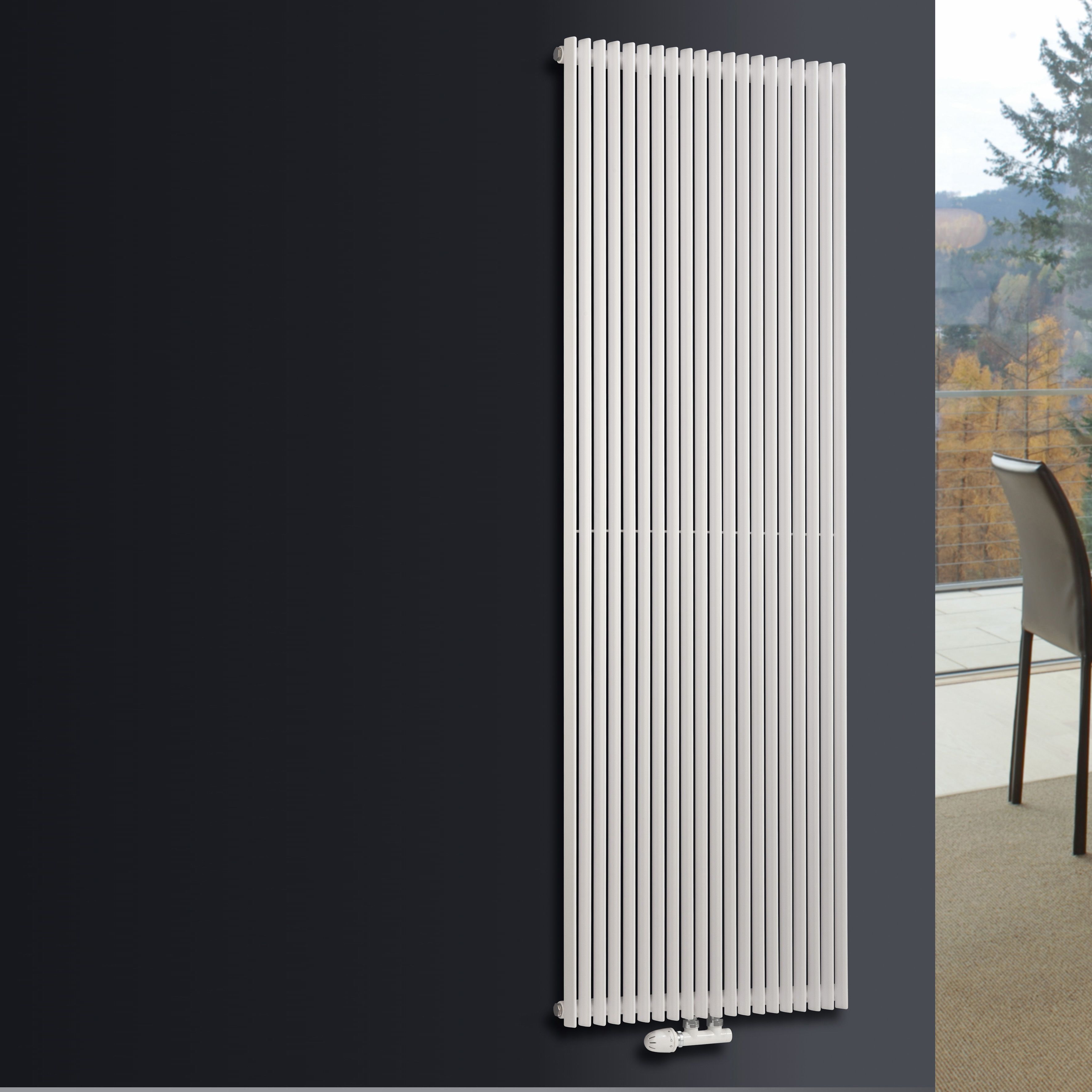 Ximax Triton Anthracite Vertical Designer Radiator, (W)600mm x (H)1800mm