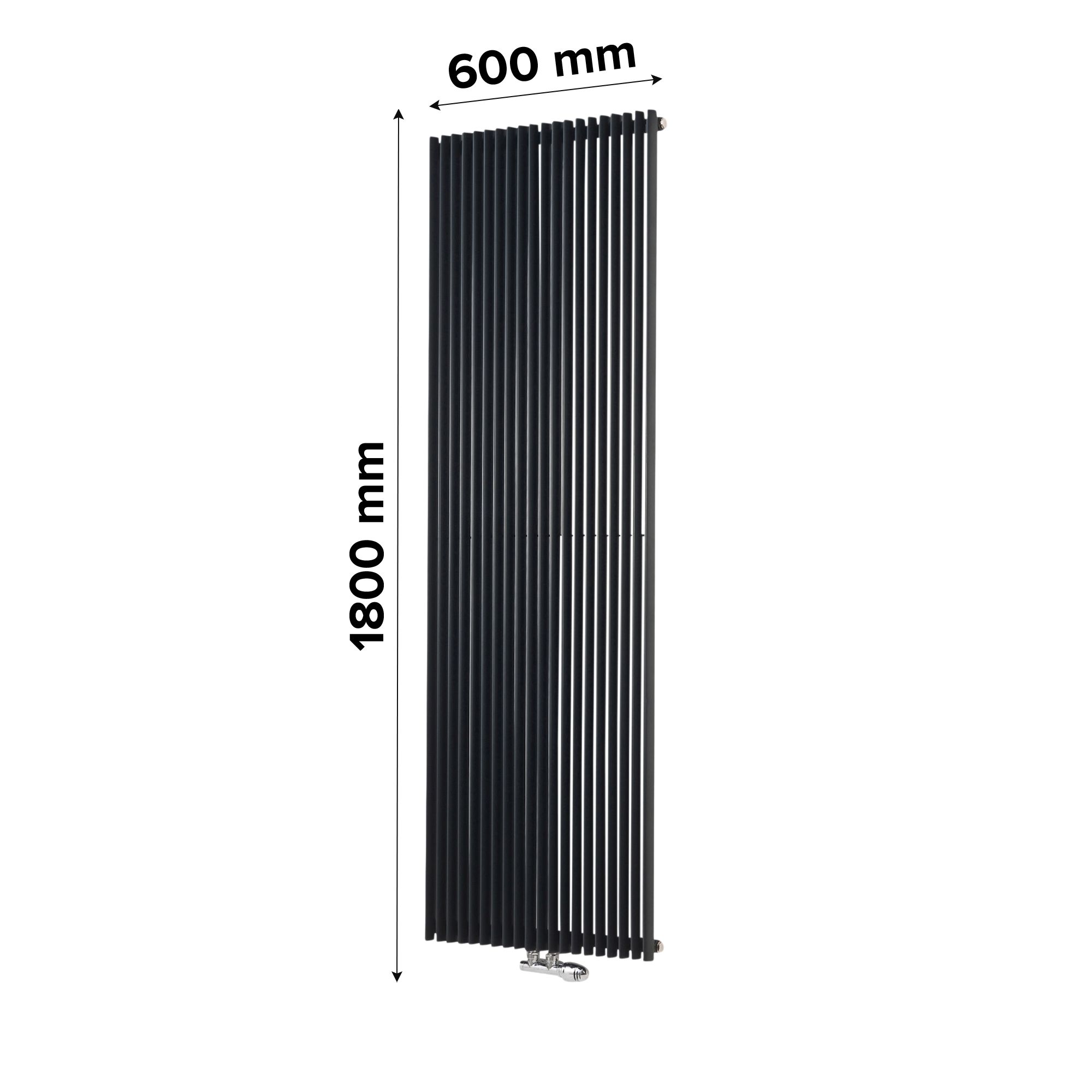 Ximax Triton Anthracite Vertical Designer Radiator, (W)600mm x (H)1800mm