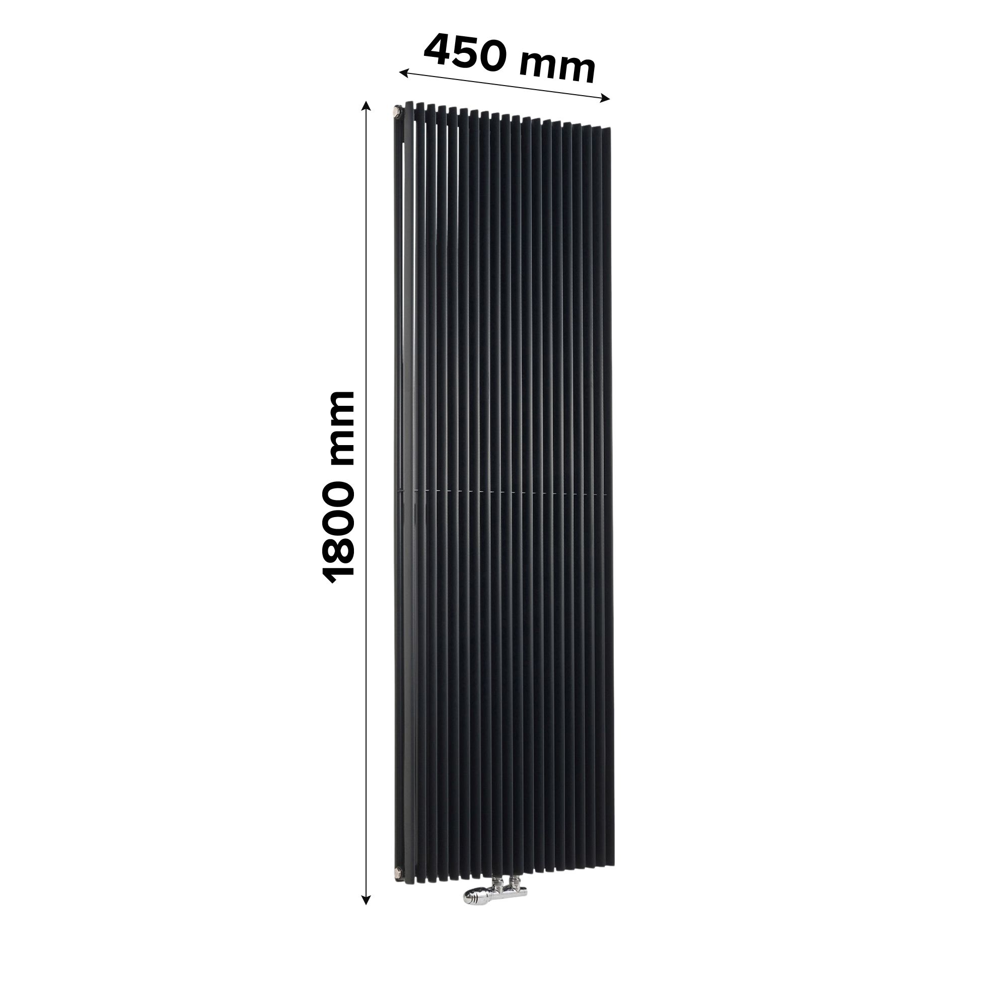 Ximax Triton Duplex Anthracite Vertical Designer Radiator, (W)450mm x (H)1800mm