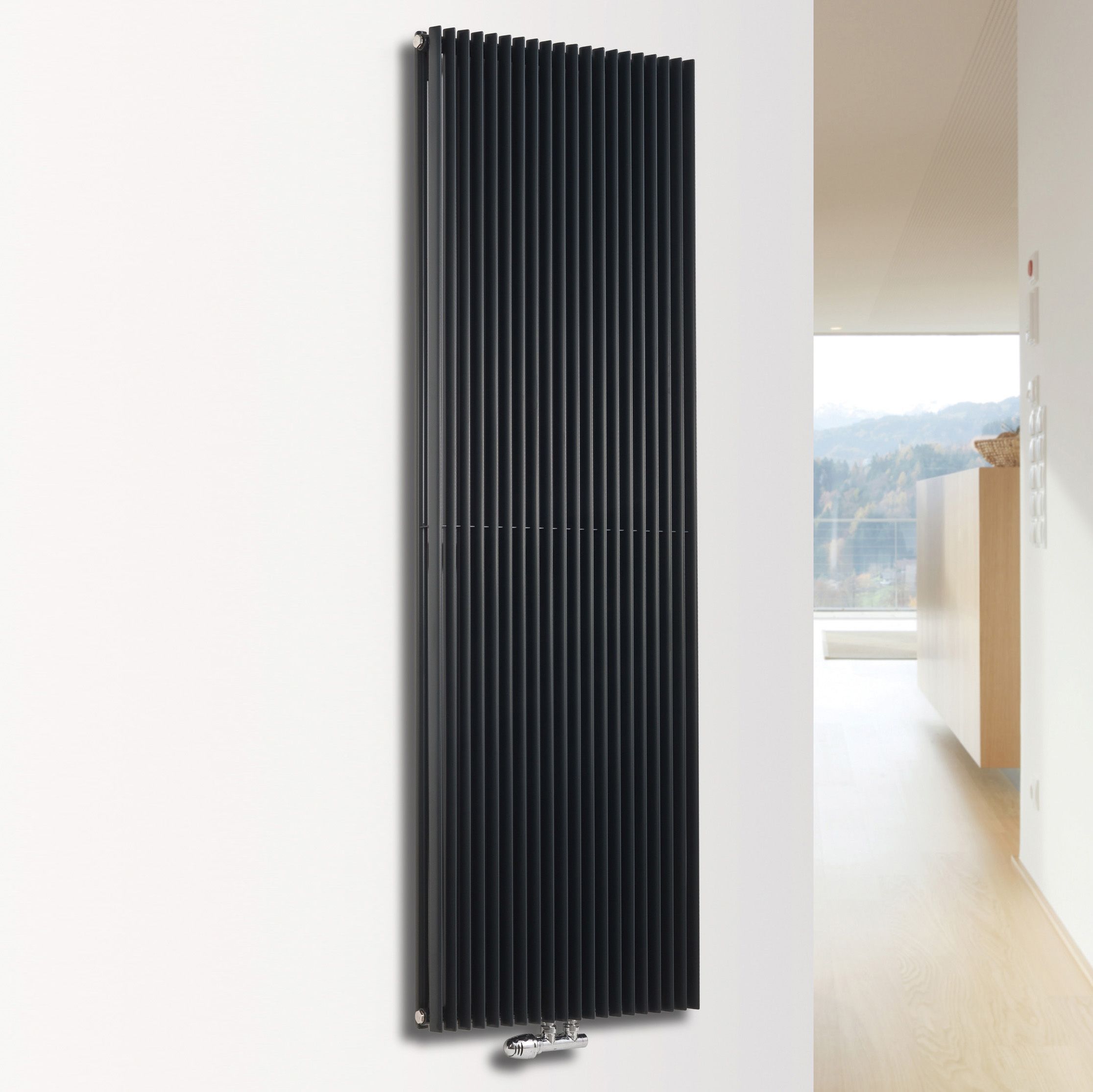 Ximax Triton Duplex Anthracite Vertical Designer Radiator, (W)600mm x (H)1800mm