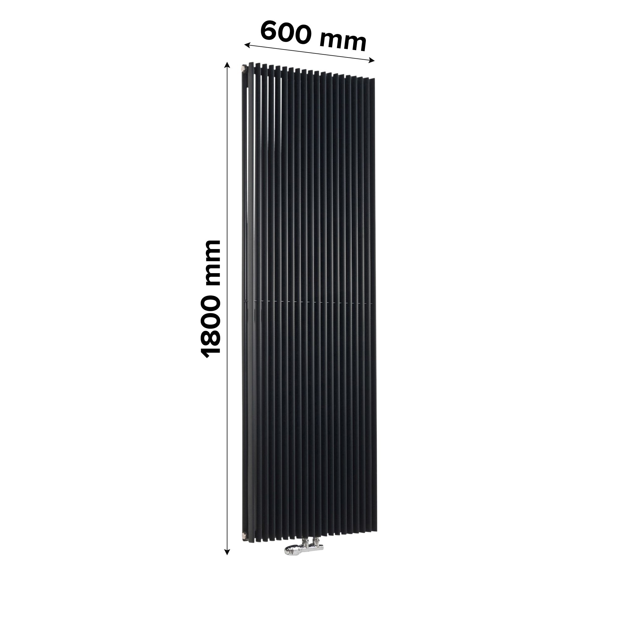 Ximax Triton Duplex Anthracite Vertical Designer Radiator, (W)600mm x (H)1800mm