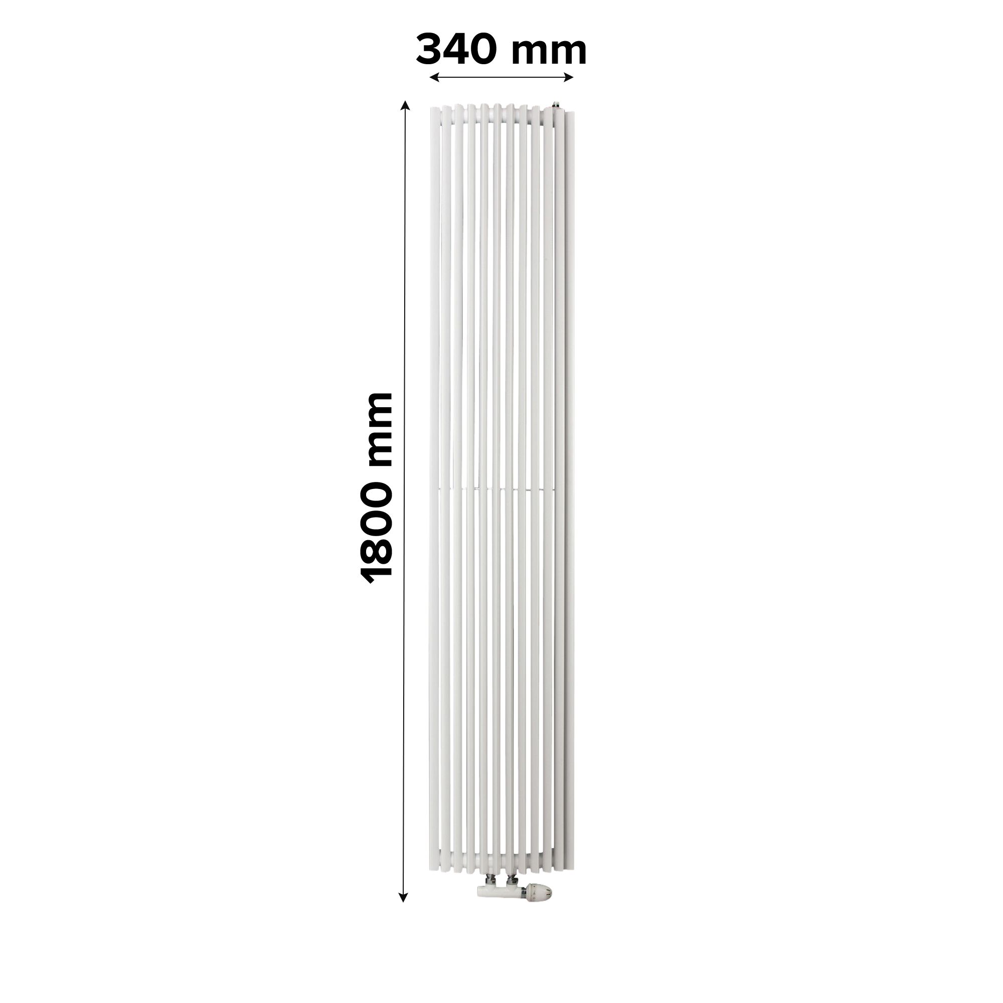 Ximax Triton Semi-Circle White Vertical Designer Radiator, (W)340mm x (H)1800mm