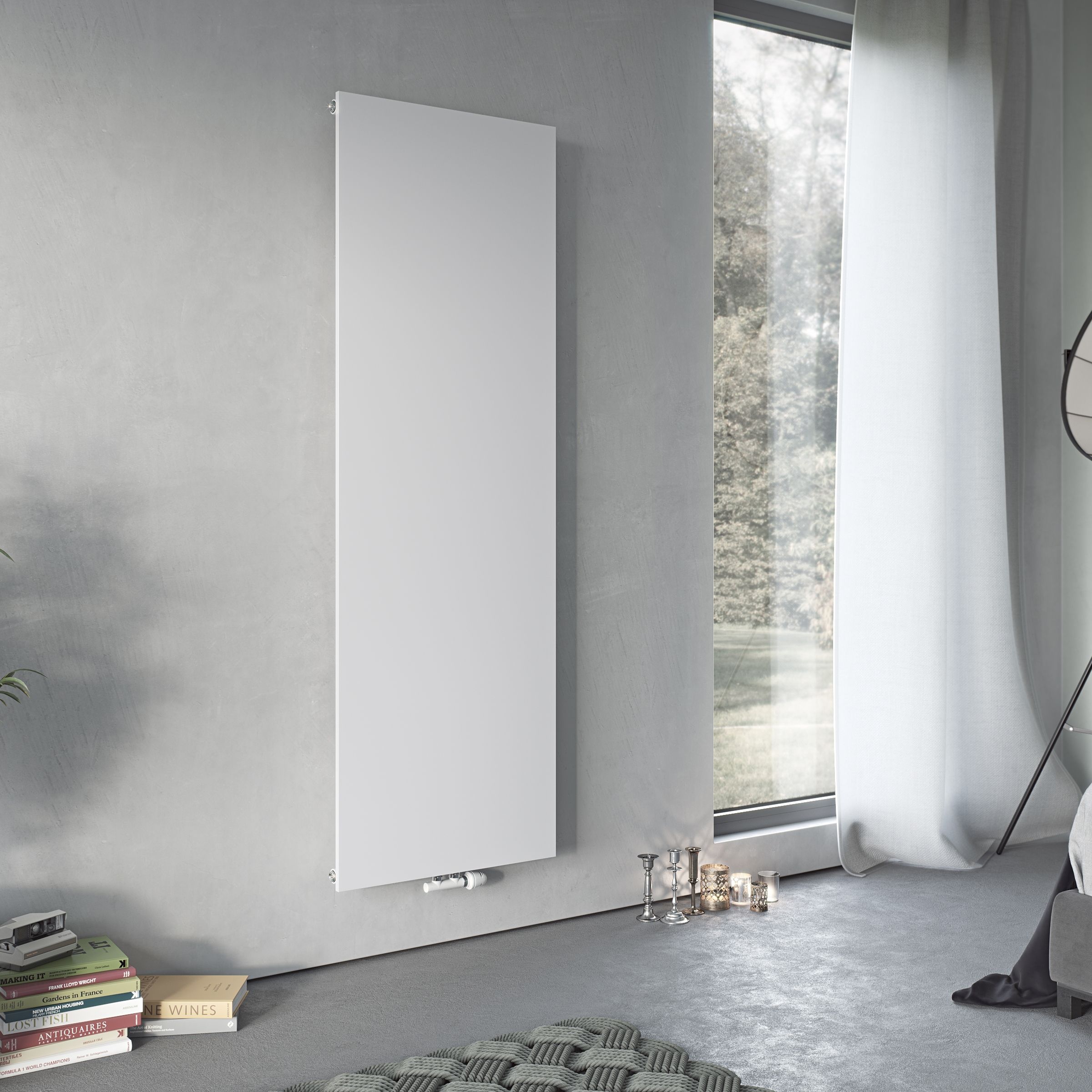 Ximax Vertiplan White Vertical Designer Radiator, (W)445mm x (H)1800mm