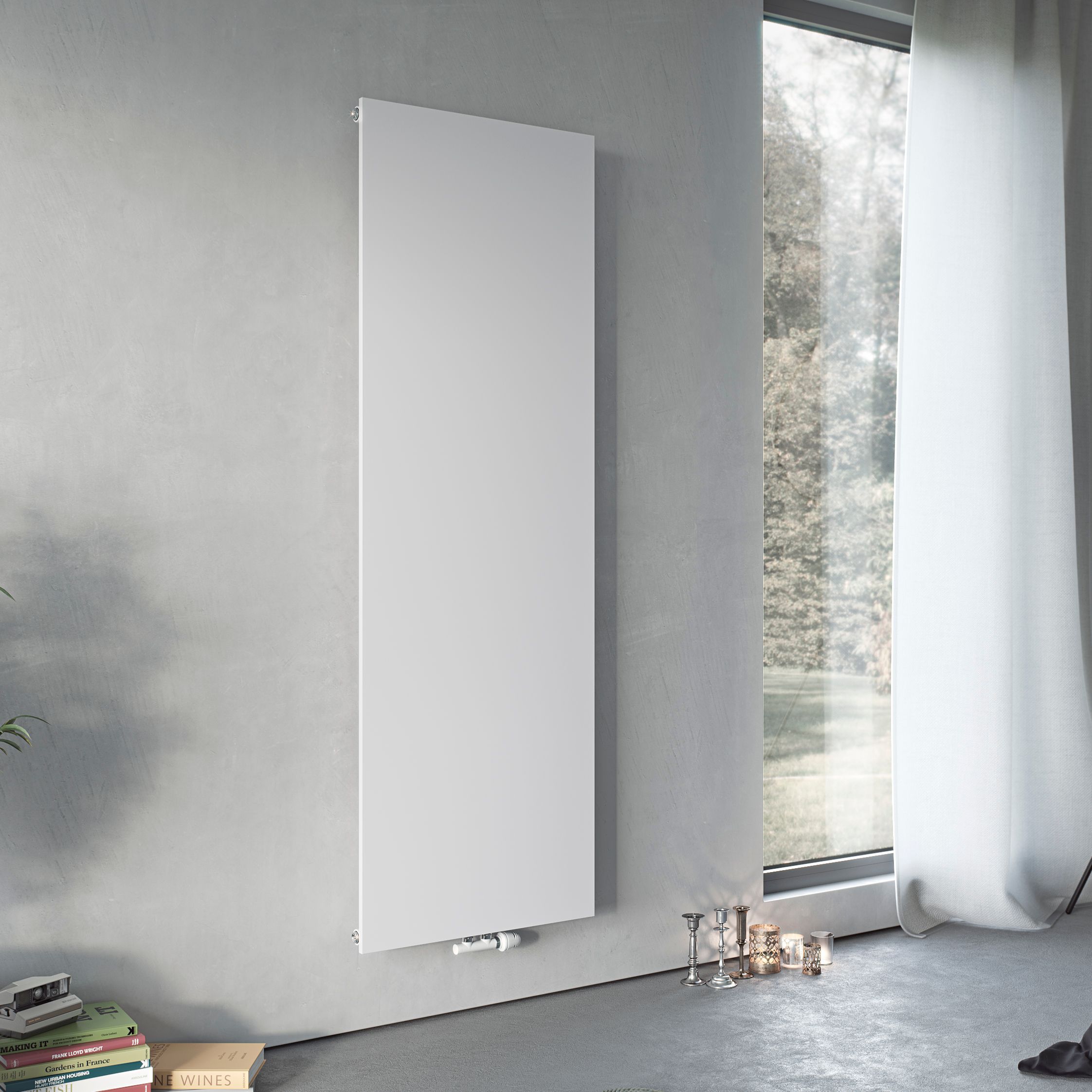 Ximax Vertiplan White Vertical Designer Radiator, (W)450mm x (H)1800mm