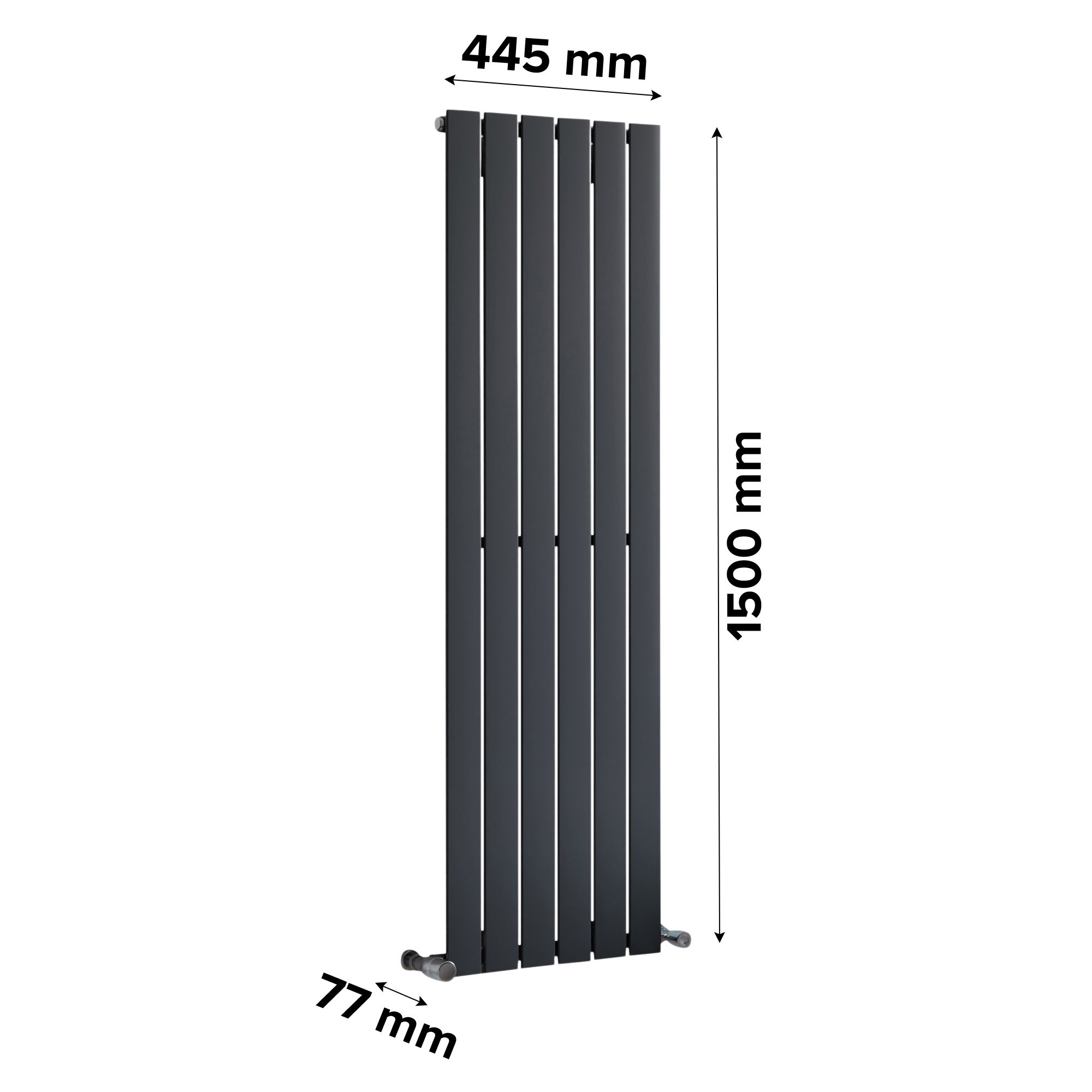 Ximax Vertirad Anthracite Horizontal or vertical Designer Radiator, (W)445mm x (H)1500mm