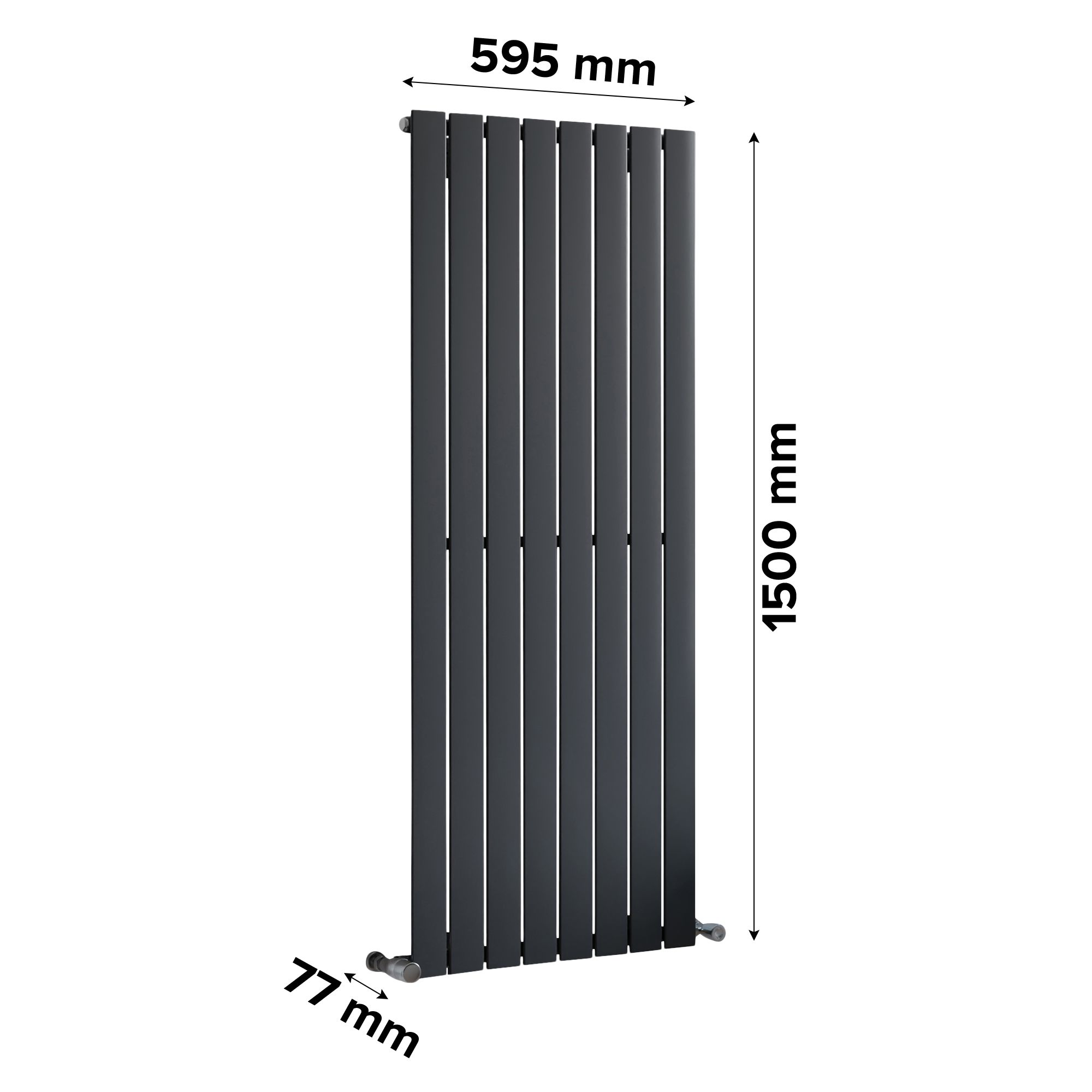 Ximax Vertirad Anthracite Horizontal or vertical Designer Radiator, (W)595mm x (H)1500mm