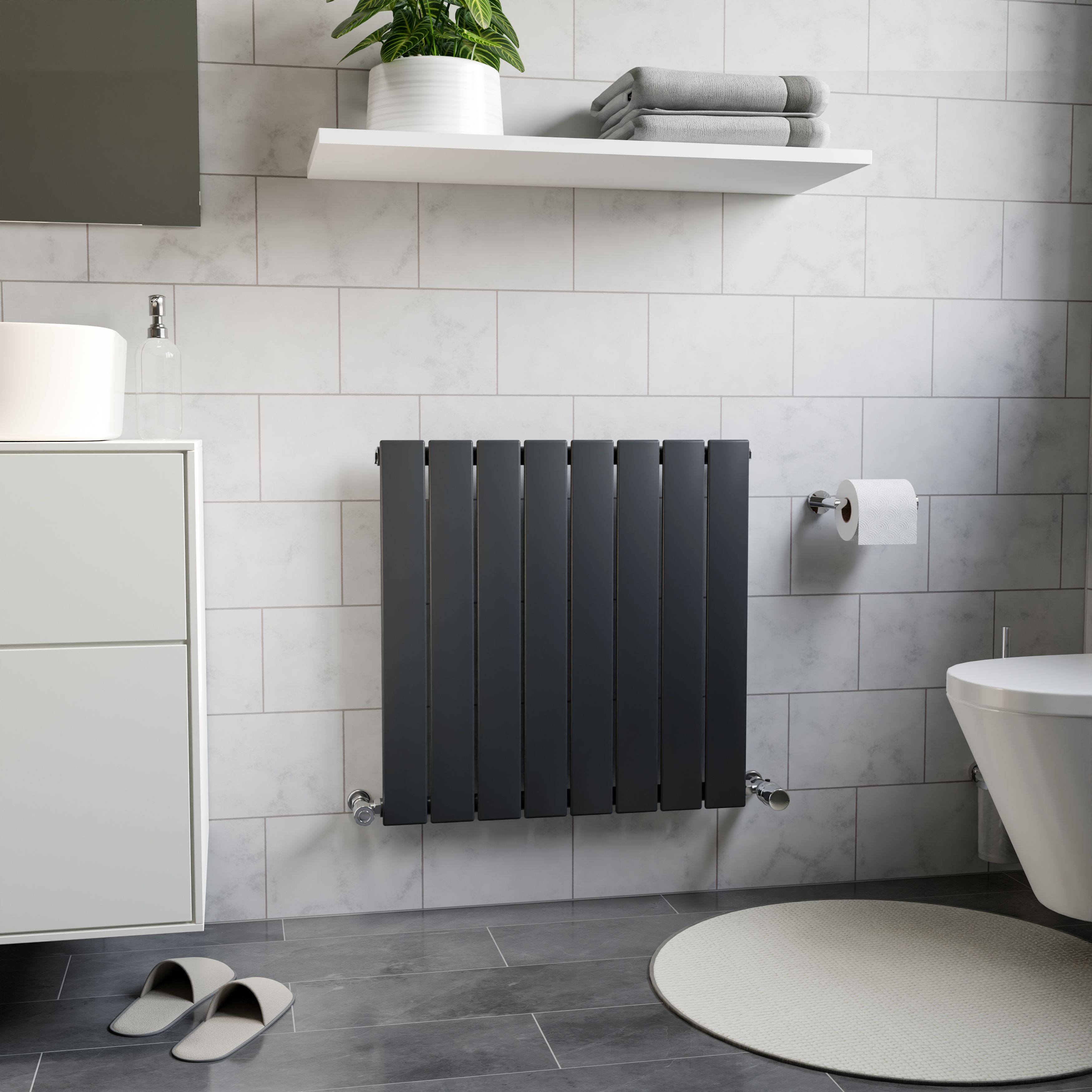 Ximax Vertirad Anthracite Vertical Radiator, (W)595mm x (H)600mm