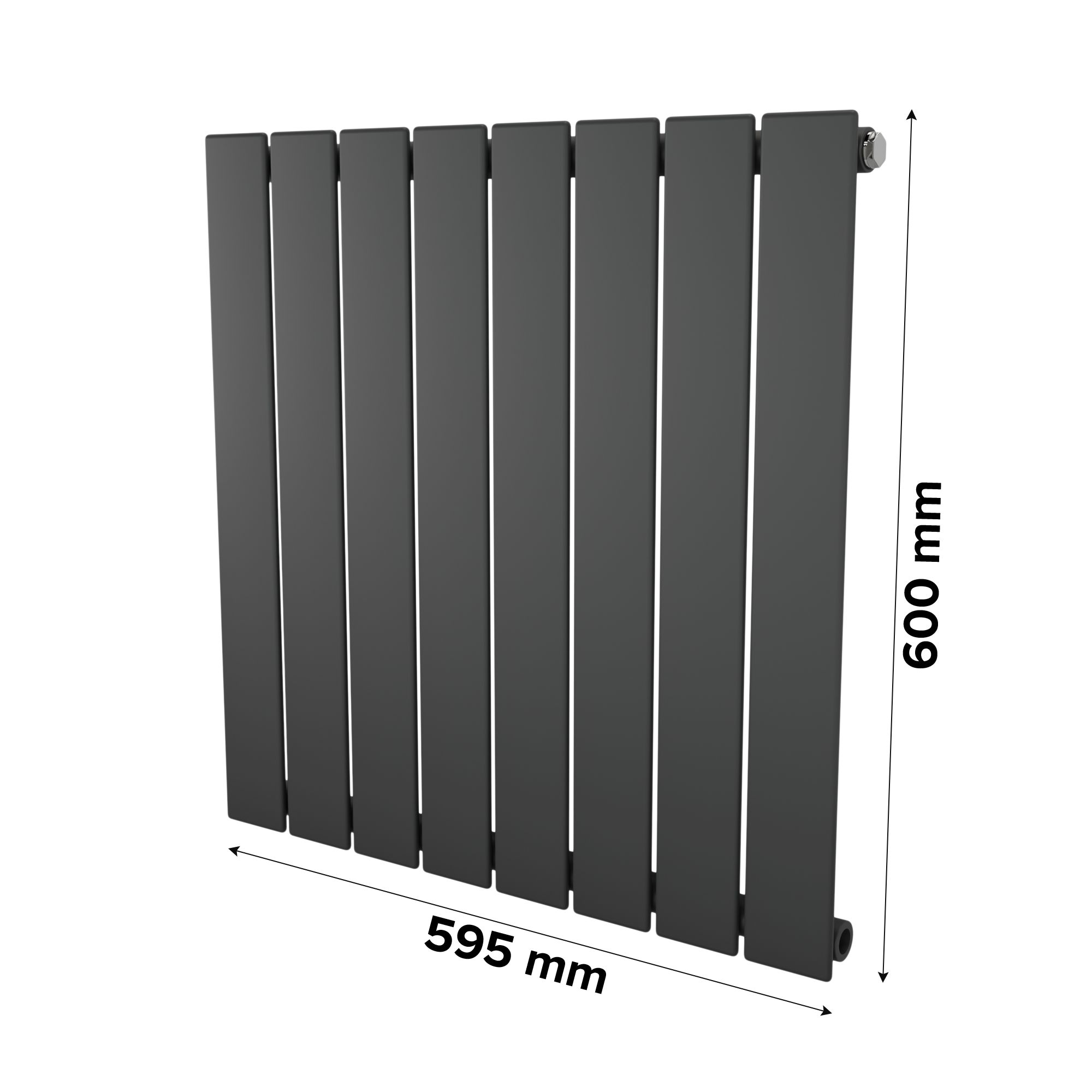 Ximax Vertirad Anthracite Vertical Radiator, (W)595mm x (H)600mm