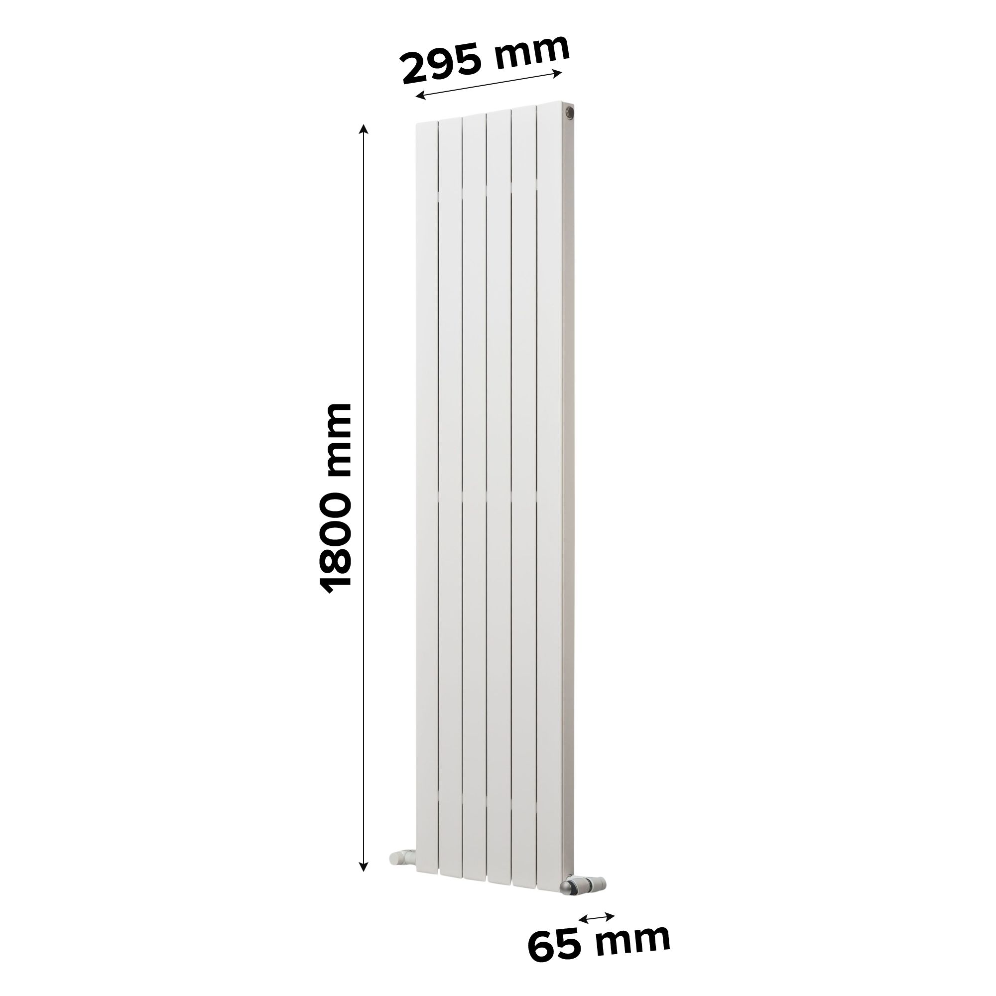 Ximax Vertirad Deluxe White Horizontal or vertical Designer Radiator, (W)295mm x (H)1800mm