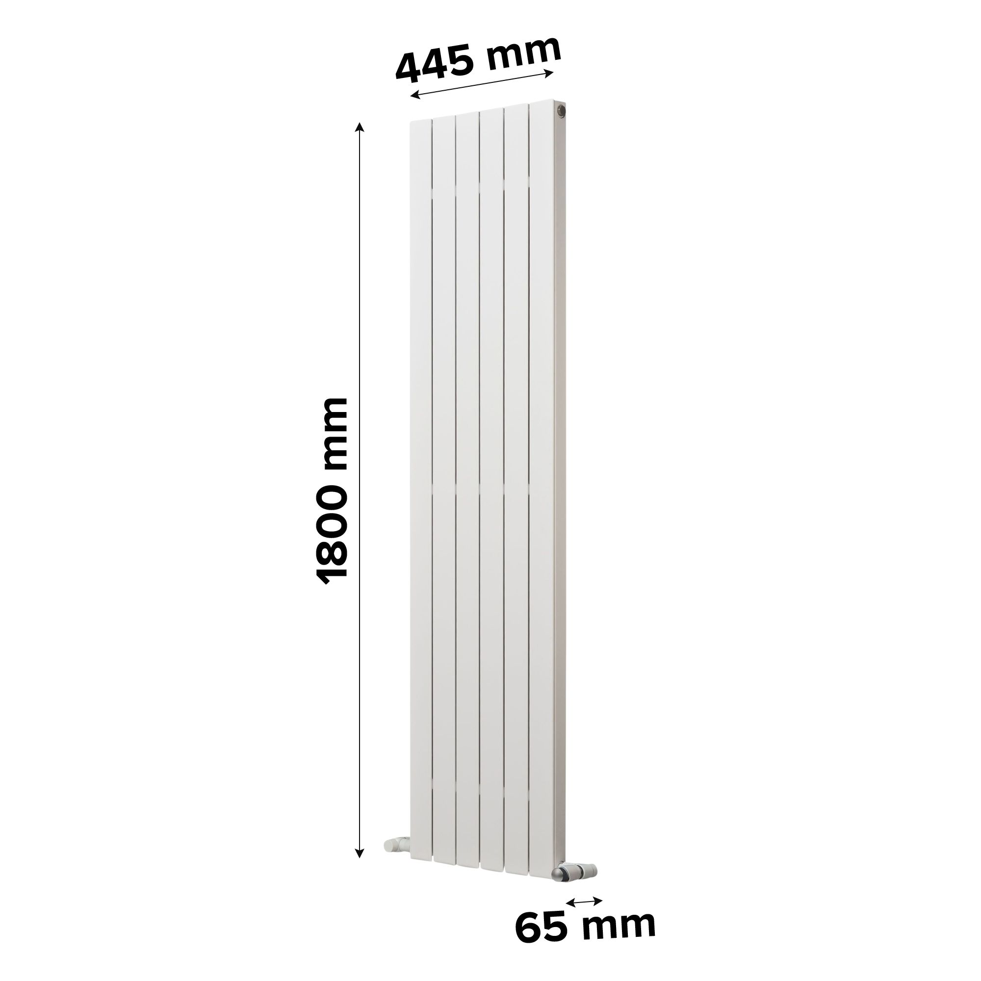 Ximax Vertirad Deluxe White Horizontal or vertical Designer Radiator, (W)445mm x (H)1800mm