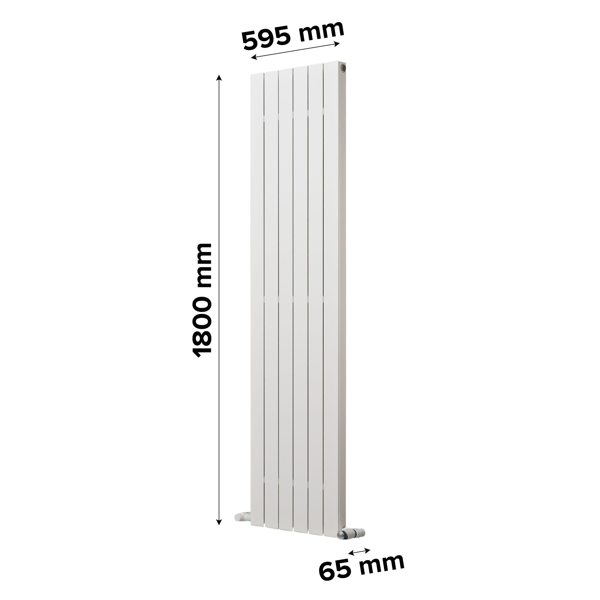 Ximax Vertirad Deluxe White Horizontal or vertical Designer Radiator, (W)595mm x (H)1800mm