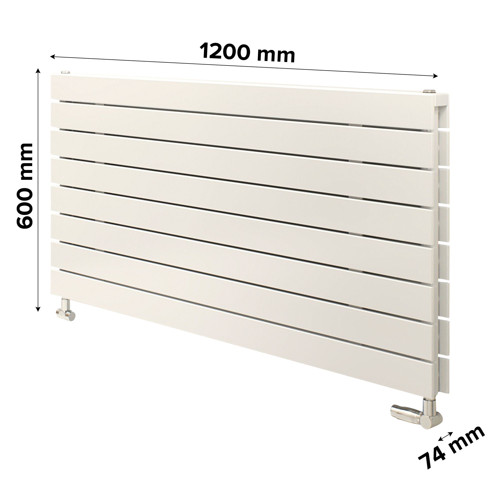 Ximax Vertirad Duplex Deluxe White Horizontal Designer Radiator, (W)1200mm x (H)600mm