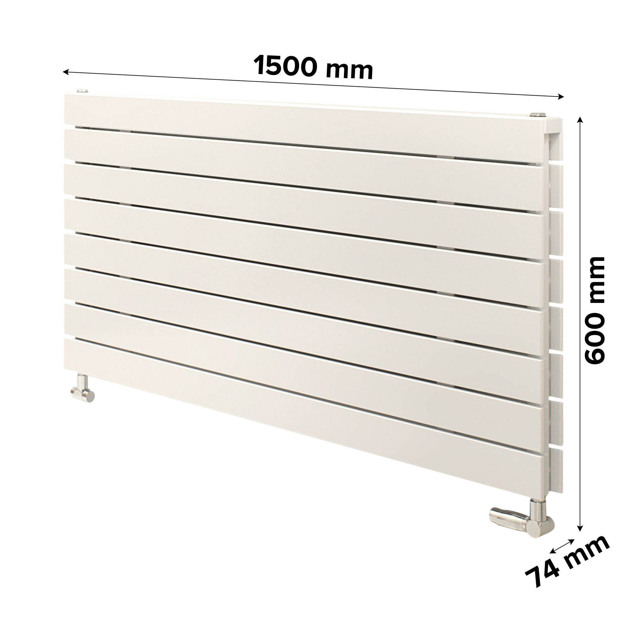 Ximax Vertirad Duplex Deluxe White Horizontal Designer Radiator, (W)1500mm x (H)600mm