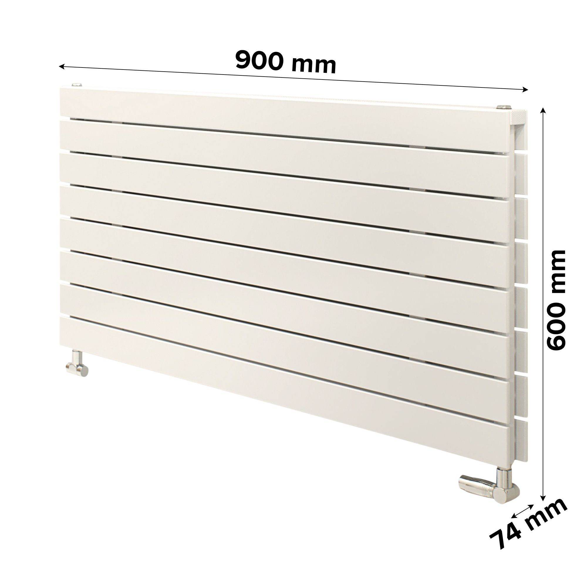 Ximax Vertirad Duplex Deluxe White Horizontal Designer Radiator, (W)900mm x (H)600mm