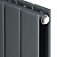 Ximax Vertirad Duplex Satin anthracite Horizontal Designer panel Radiator, (W)1195mm x (H)600mm