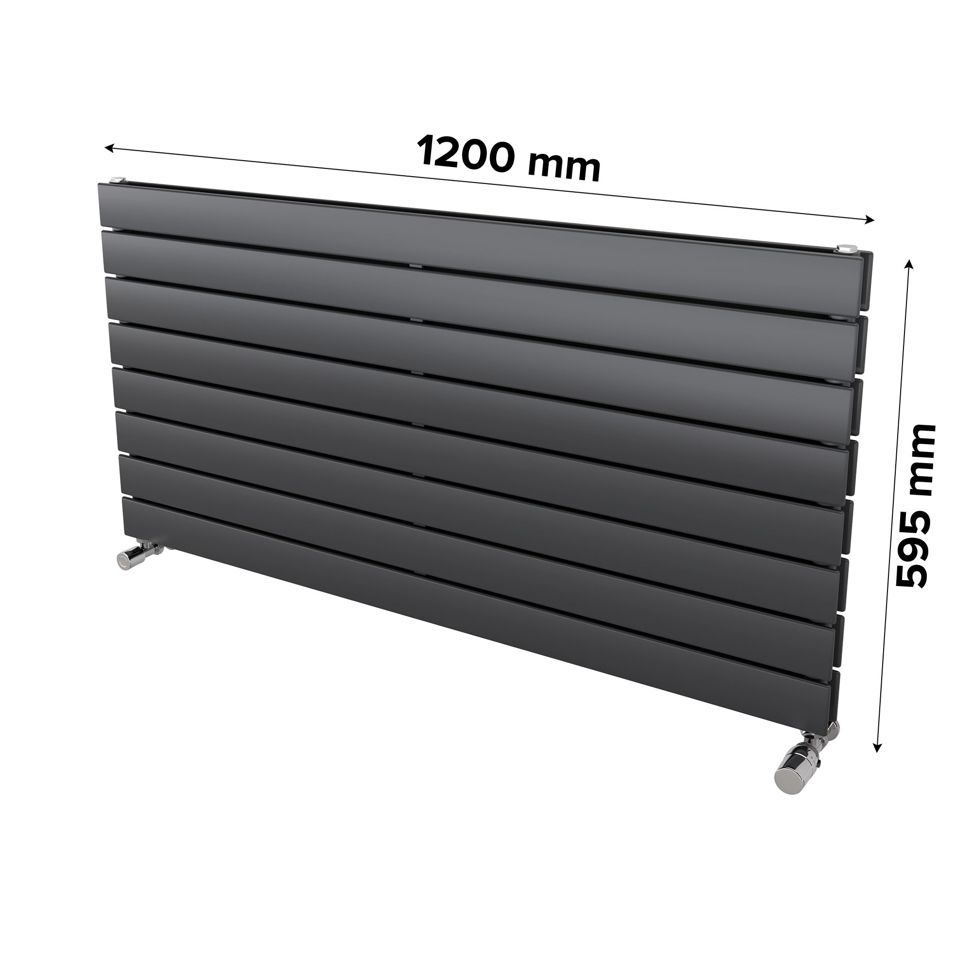 Ximax Vertirad Duplex Satin anthracite Horizontal Designer panel Radiator, (W)1200mm x (H)595mm