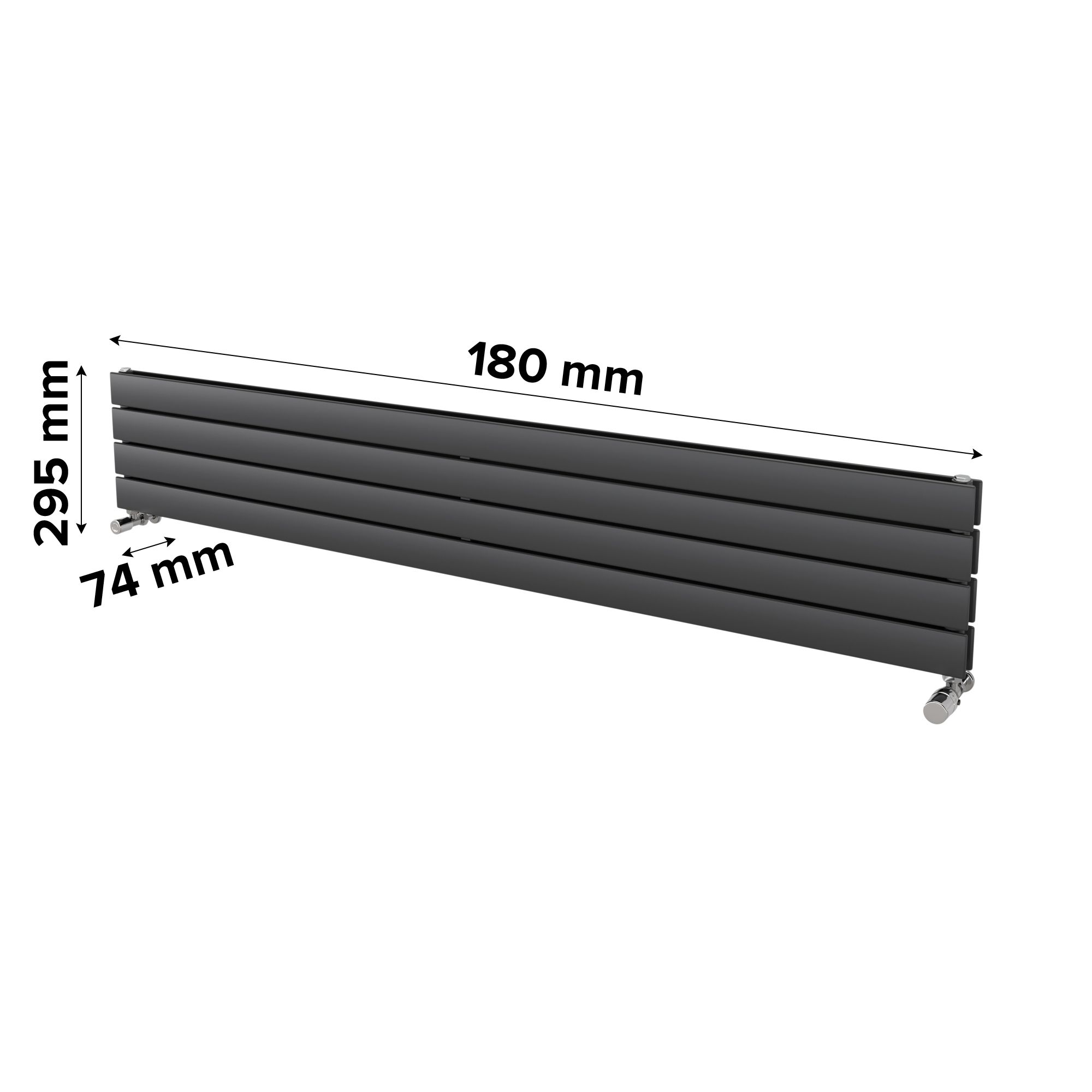 Ximax Vertirad Duplex Satin anthracite Horizontal Designer panel Radiator, (W)1800mm x (H)295mm