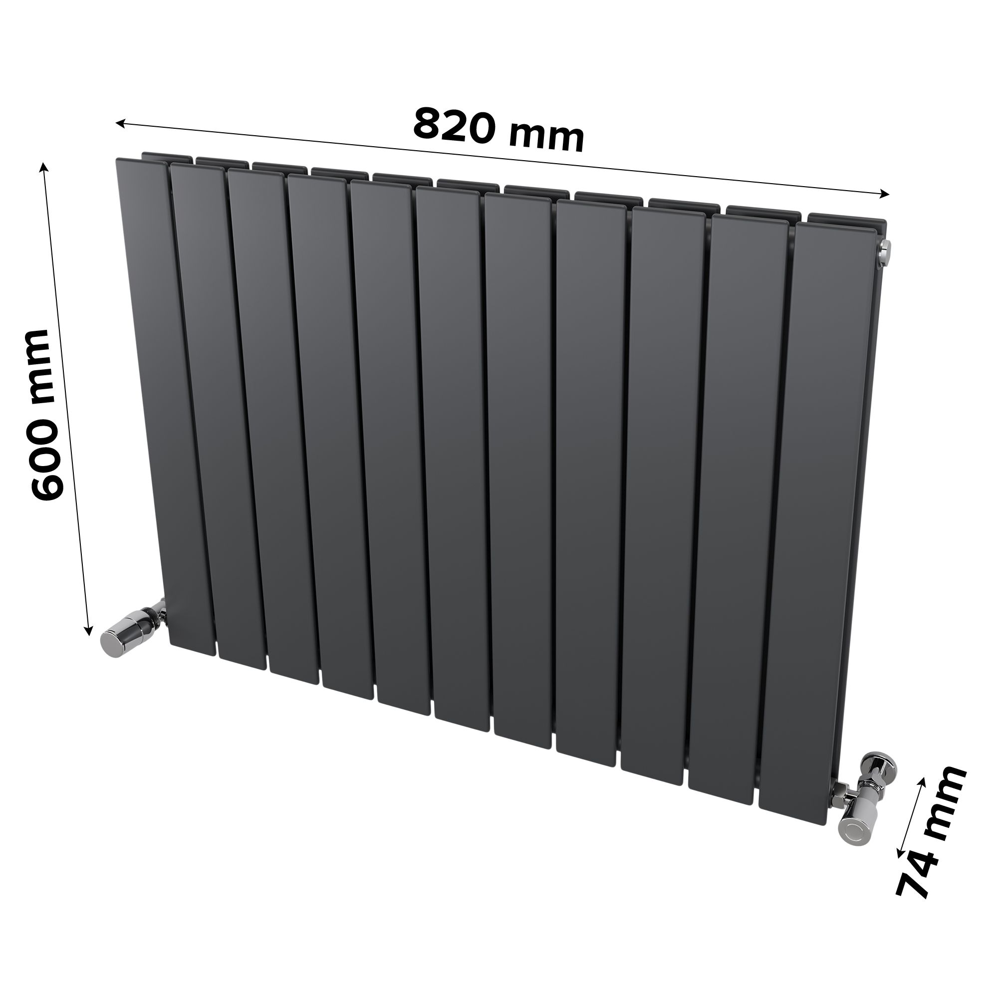 Ximax Vertirad Duplex Satin anthracite Horizontal Designer panel Radiator, (W)820mm x (H)600mm